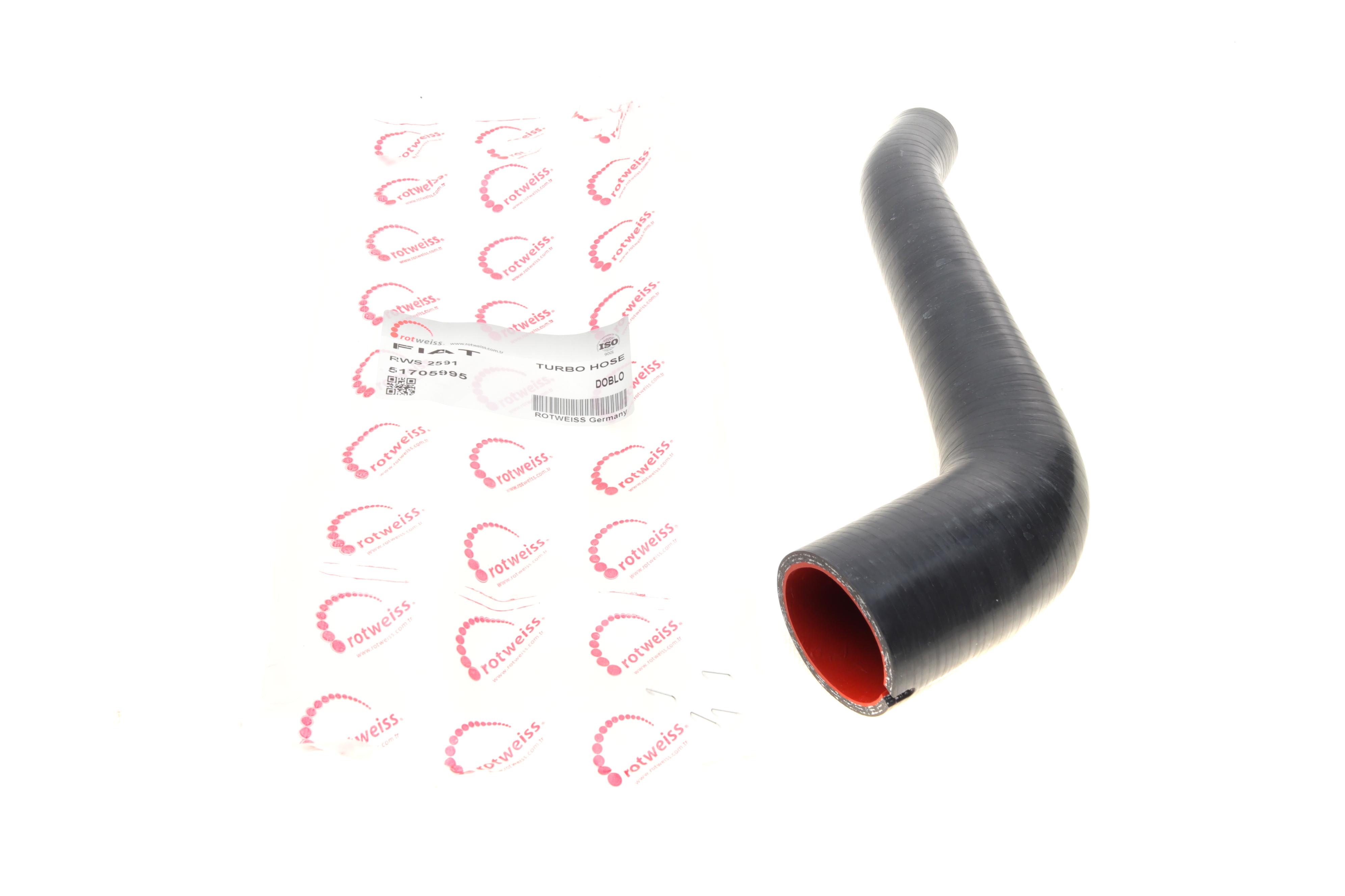 Патрубок інтеркулера Fiat Doblo 1.4/1.6i/1.9 JTD 02- (51kw) (турбіна-радіатор)