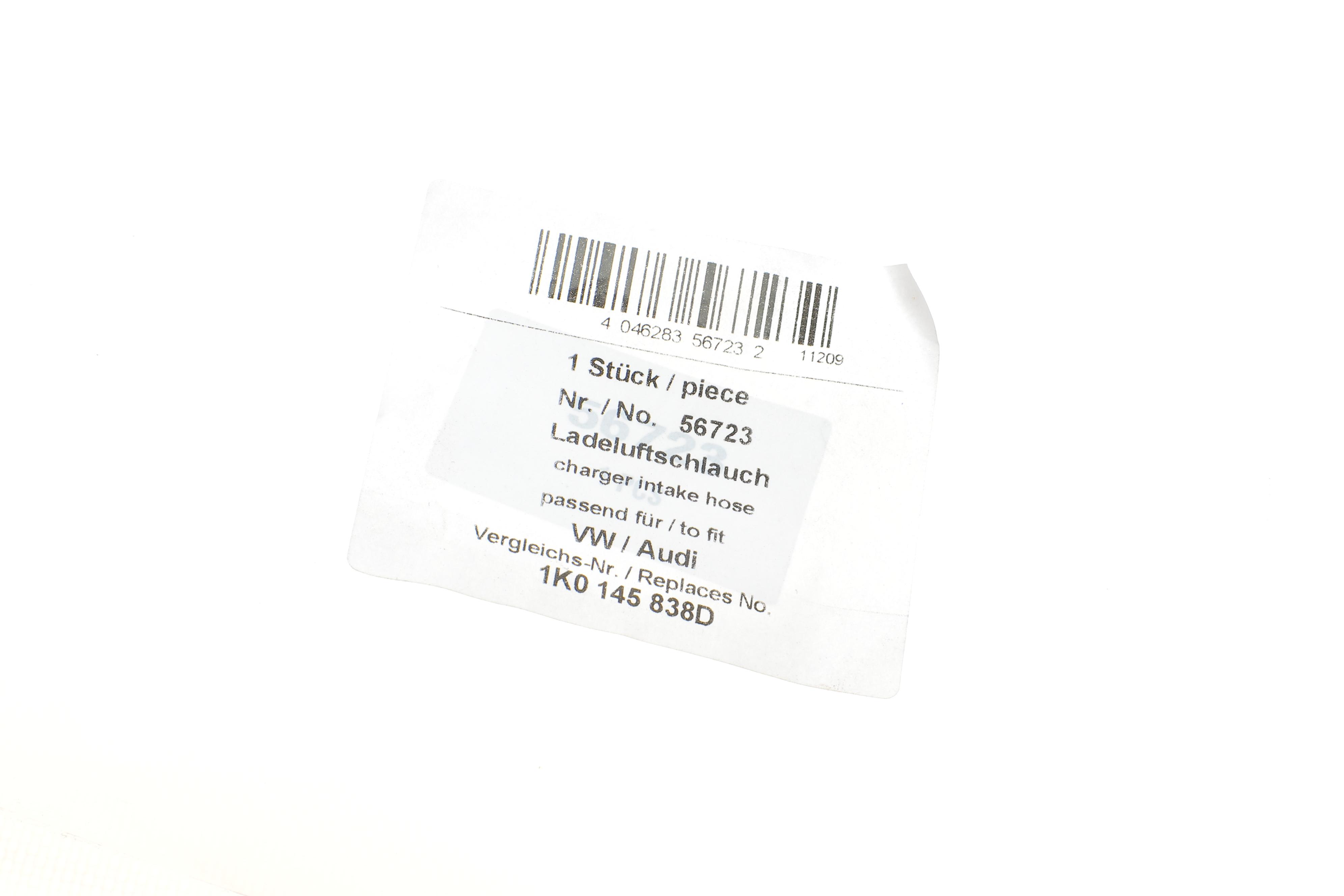 Патрубок інтеркулера (нижній) (L) Audi A3/Skoda Octavia/SuperB/VW Golf/Jetta/Passat 2.0D 03-