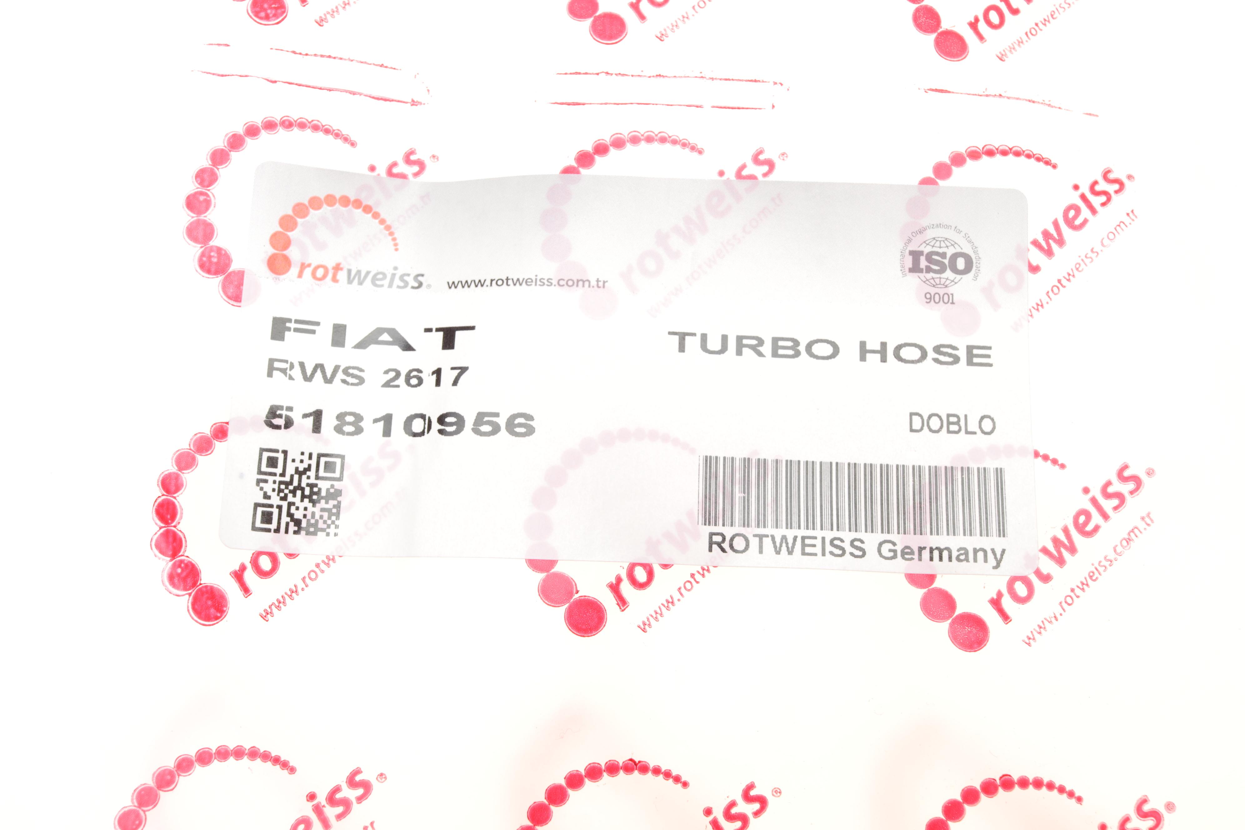 Патрубок інтеркулера Fiat Doblo 1.3 D 10- (інтеркулер - впускний колектор)