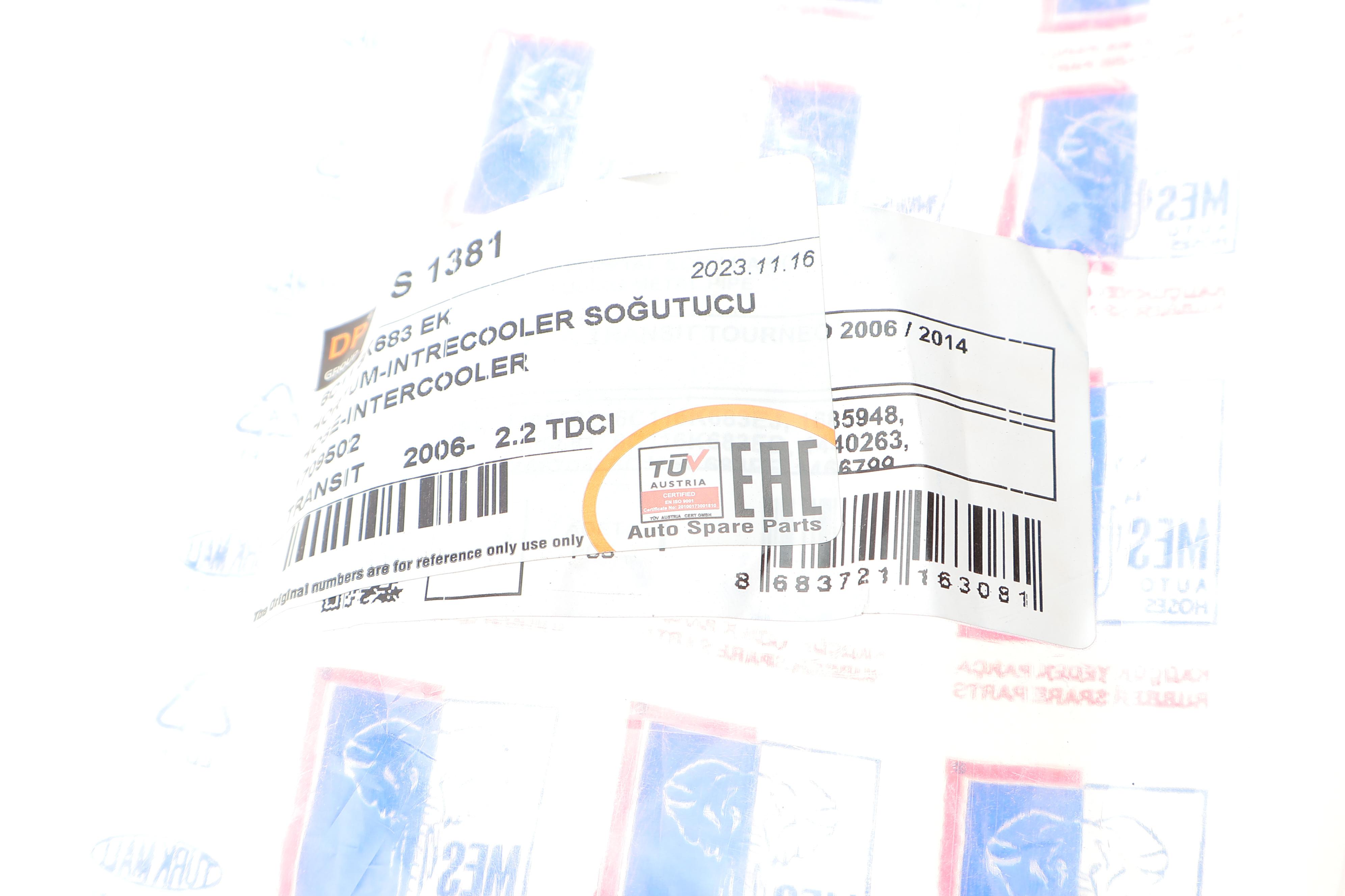 Патрубок інтеркулера Ford Transit TT9 2.2TDCi 06- (к-кт 2шт)