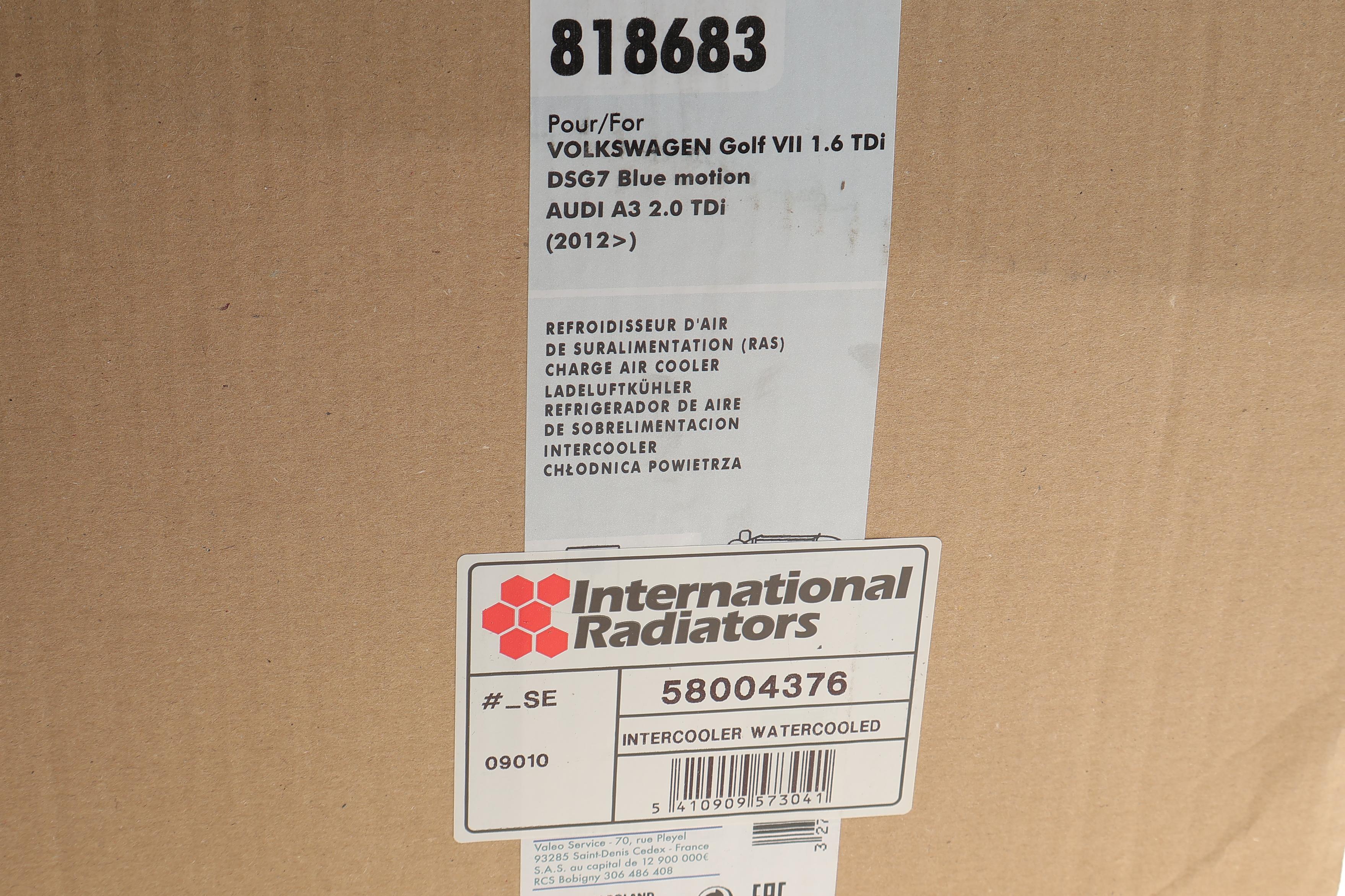 Радіатор інтеркулера Skoda Octavia III/VW Golf VII/Passat 1.6-2.0TDI 12-