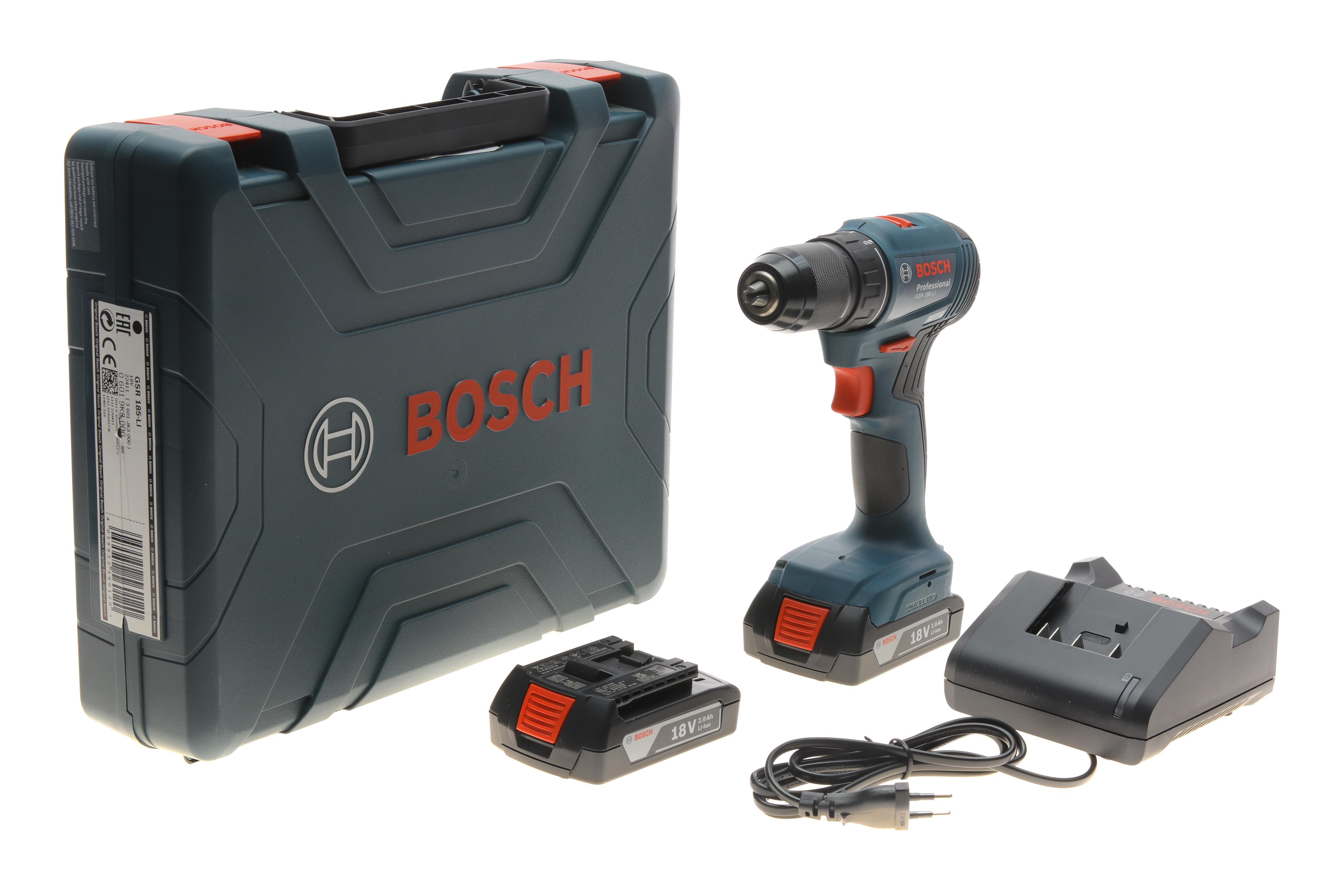 Шуруповерт акумуляторний BOSCH GSR 185-Li (0-500/1900об.) 18V (0 – 500 / 0 – 1900 об)