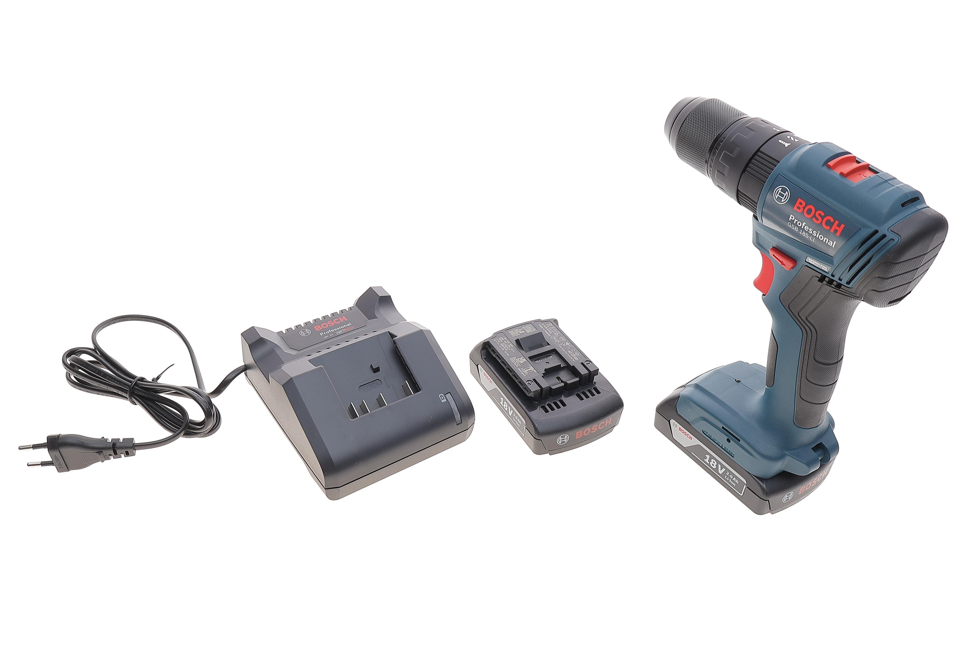 Шуруповерт акумуляторний GSB 185-LI 18V/2.0Ah 50 Нм (2 акб + зарядка)