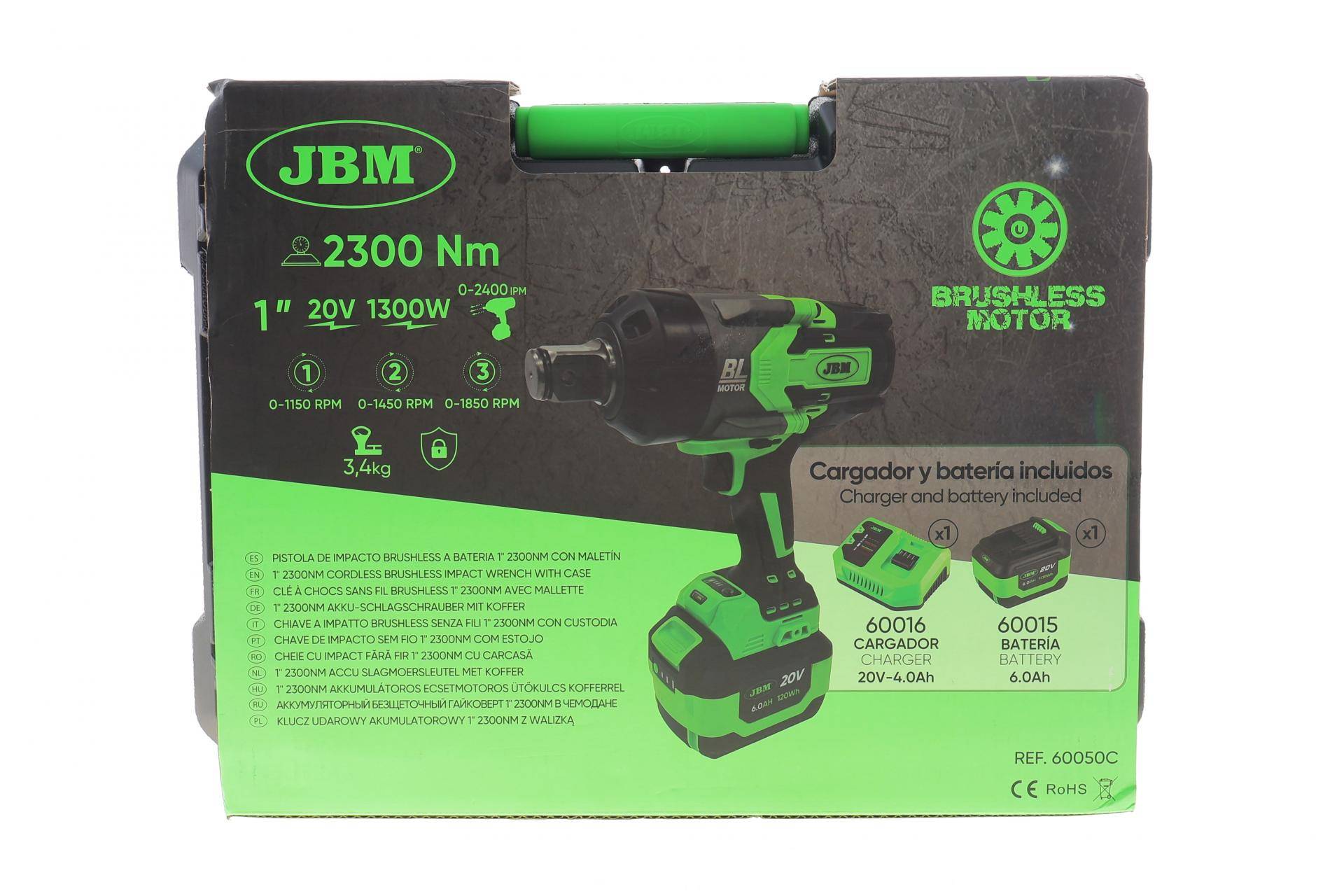 Гайкокрут акумуляторний 1" 2300 Нм 20В 4Ah (АКБ і зарядн. пристрій)