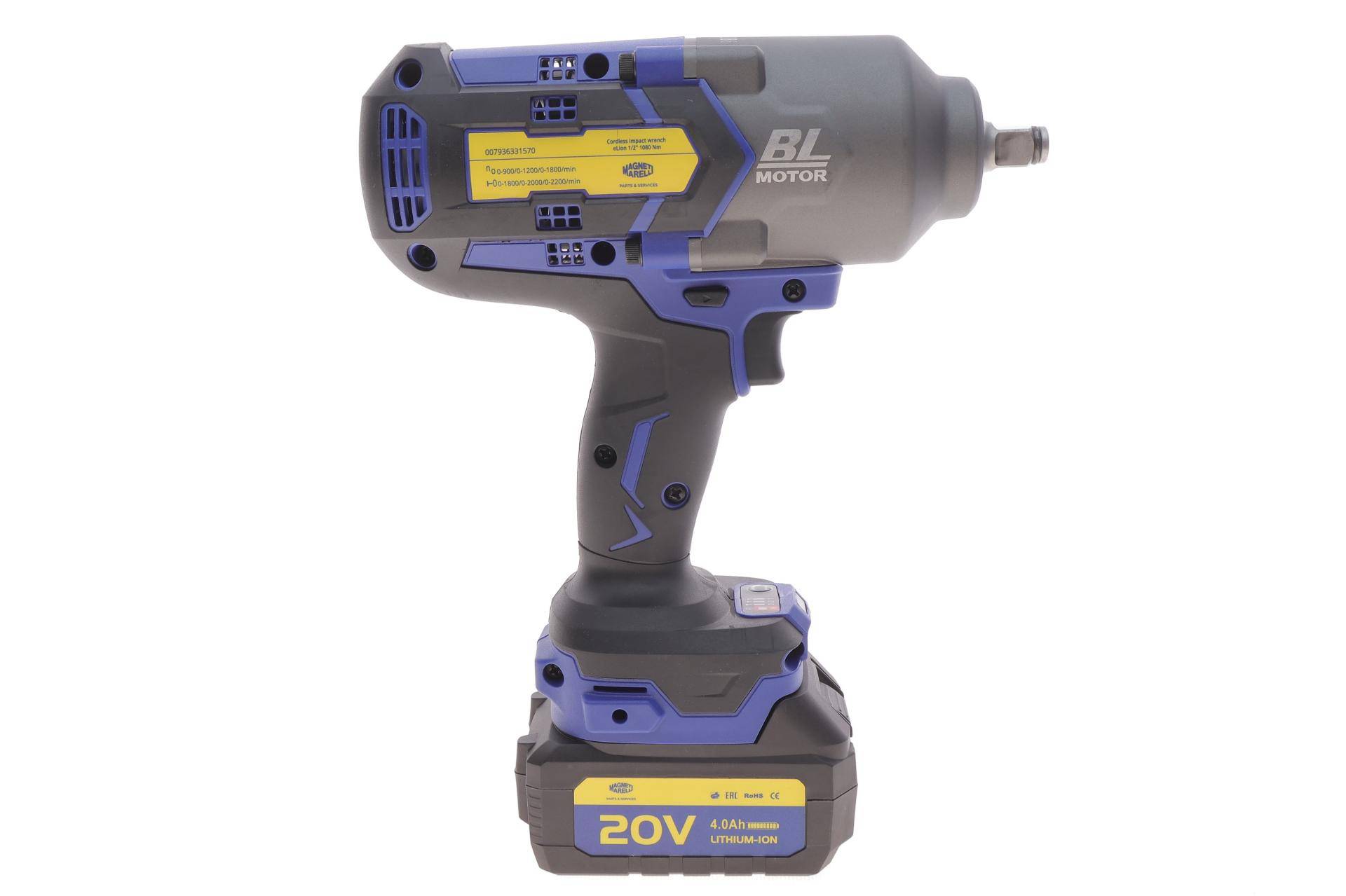 Гайкокрут акумуляторний 1/2" 1700 Нм 20В 4Ah E-Lion (АКБ і зарядн. пристрій)