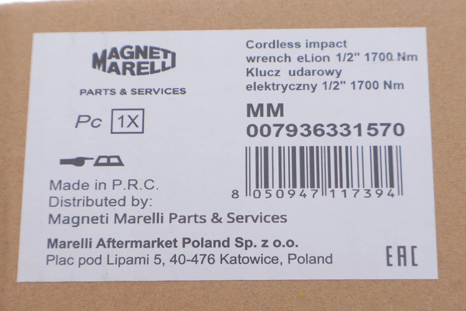 Гайкокрут акумуляторний 1/2" 1700 Нм 20В 4Ah E-Lion (АКБ і зарядн. пристрій)