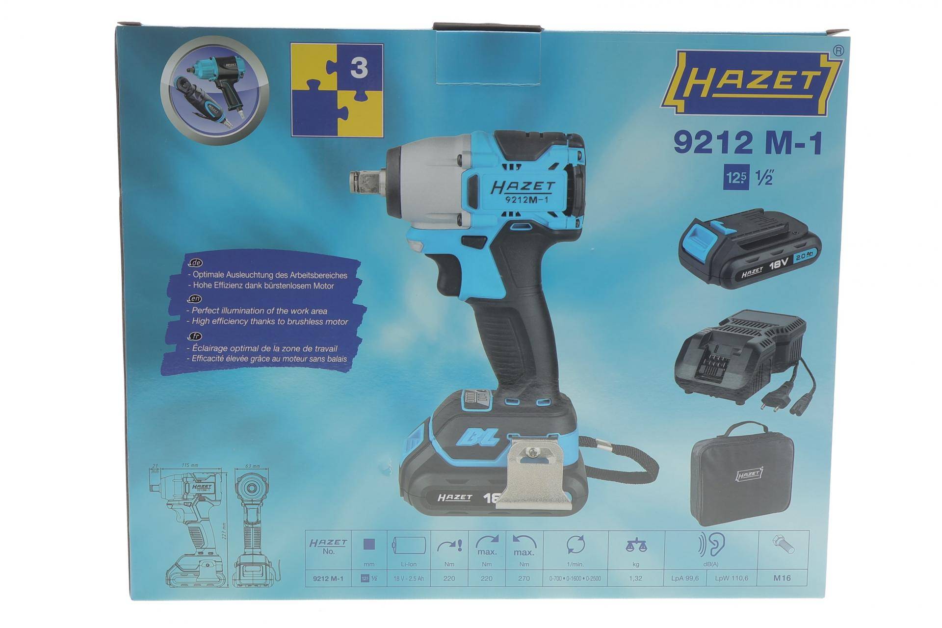 Гайкокрут акумуляторний 1/2" 270 Нм 18В 2Ah (АКБ і зарядн. пристрій)