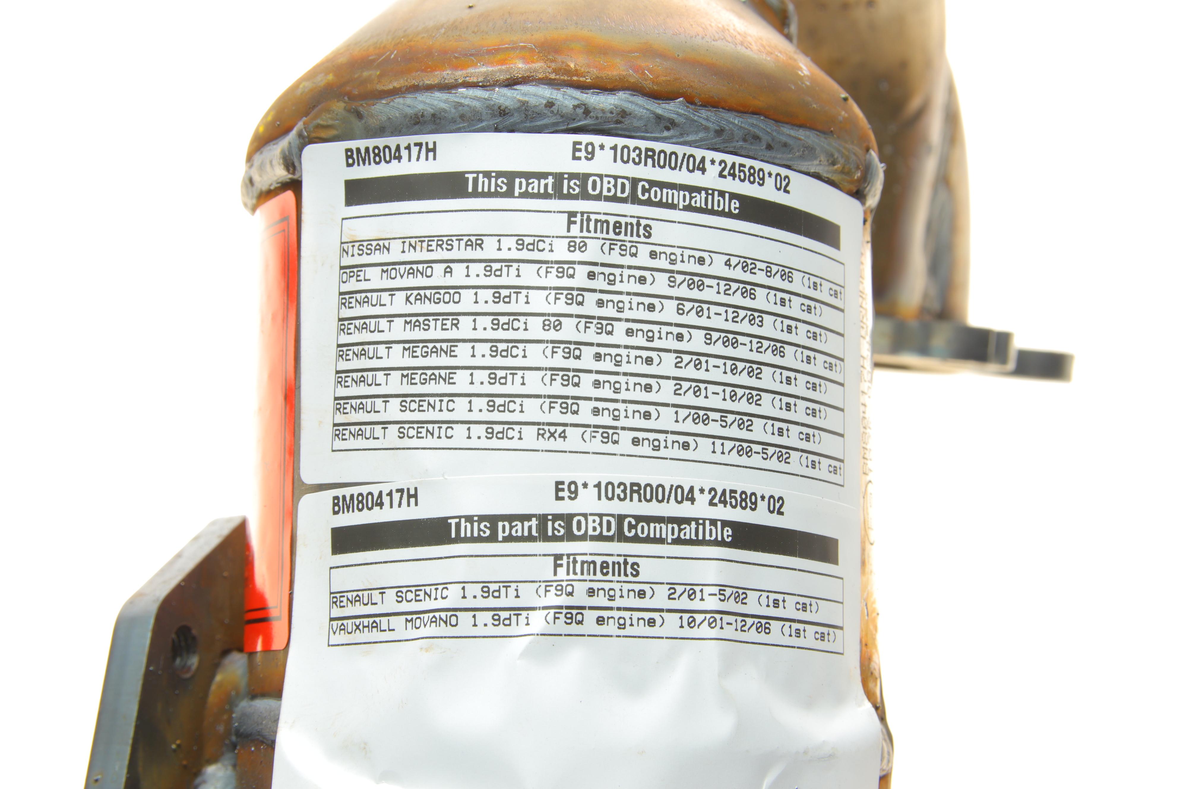 Каталізатор вихлопної системи Renault Kangoo/Master 1.9dCi/dTI 01-