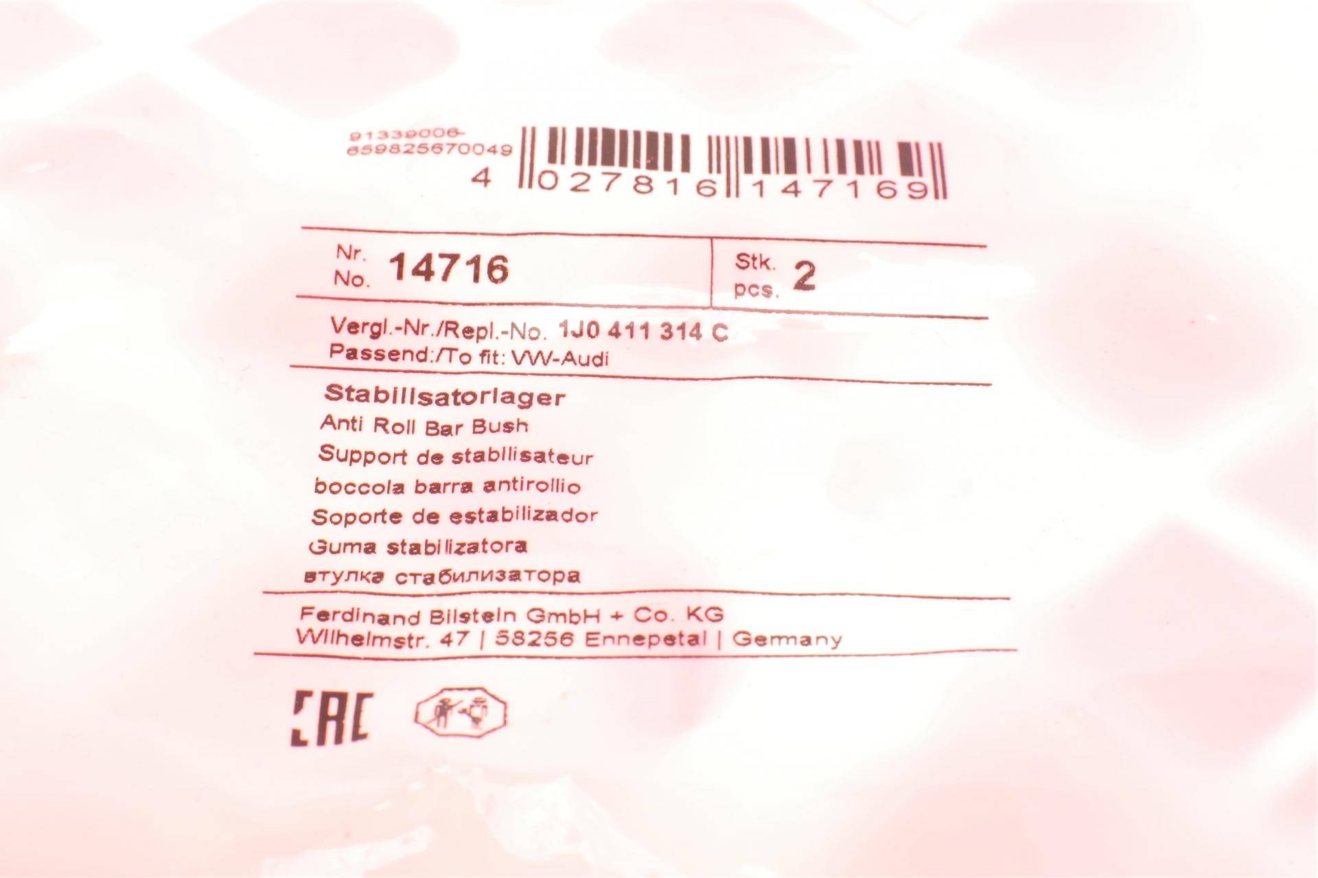 Втулка стабілізатора (переднього) VW Golf IV 1.6-2.8 97-09 (d=21mm)