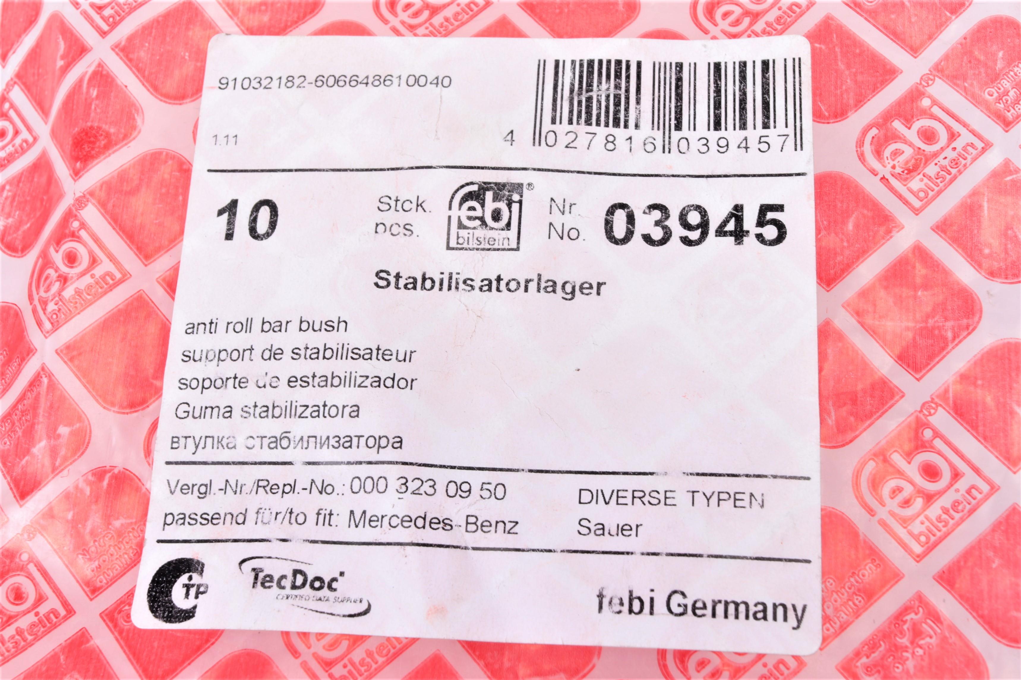 Втулка стабілізатора (переднього) MB NG /SAF (капрон)