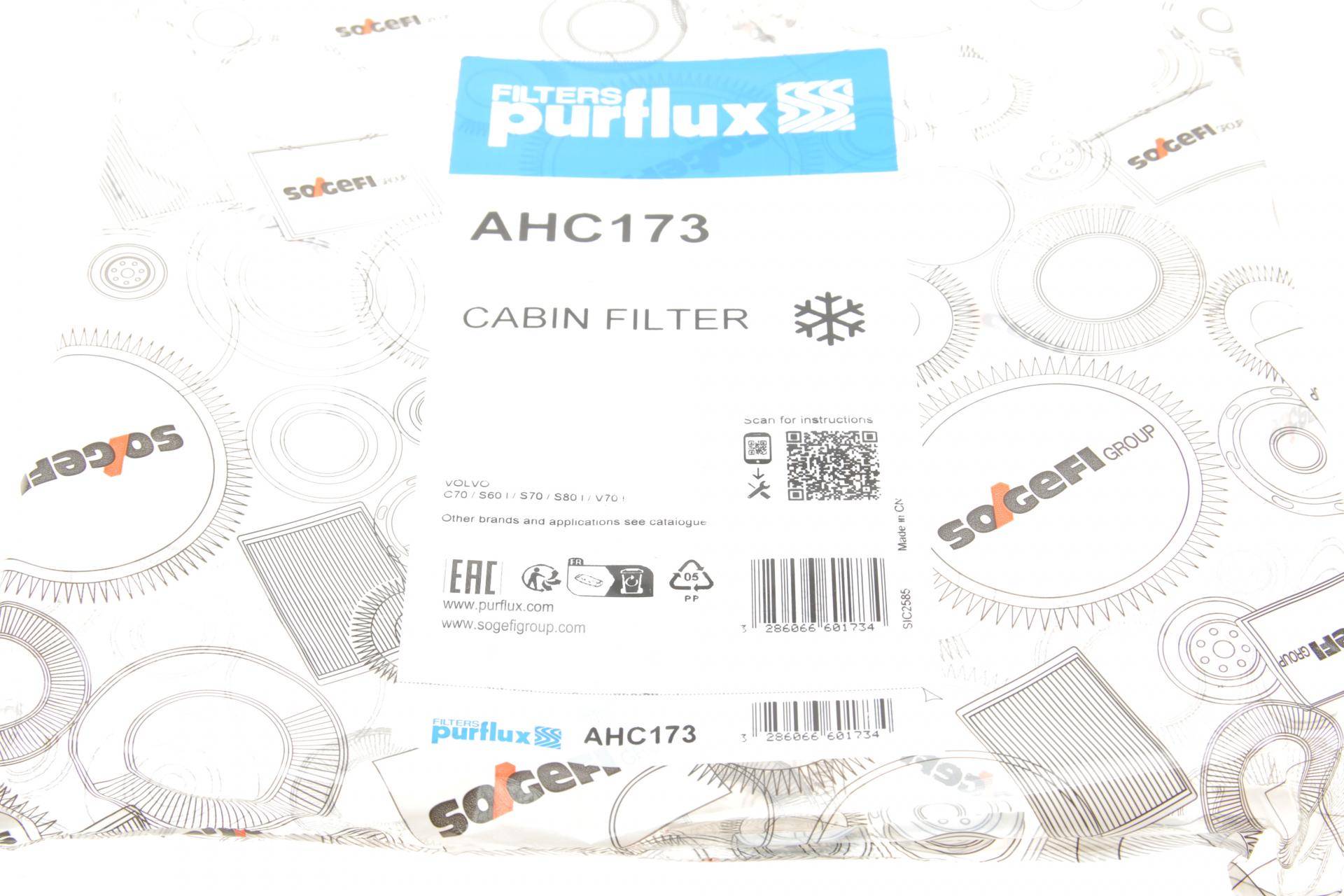 Фільтр салону Volvo S60/S70/S80/V70/XC90 -14 (вугільний)