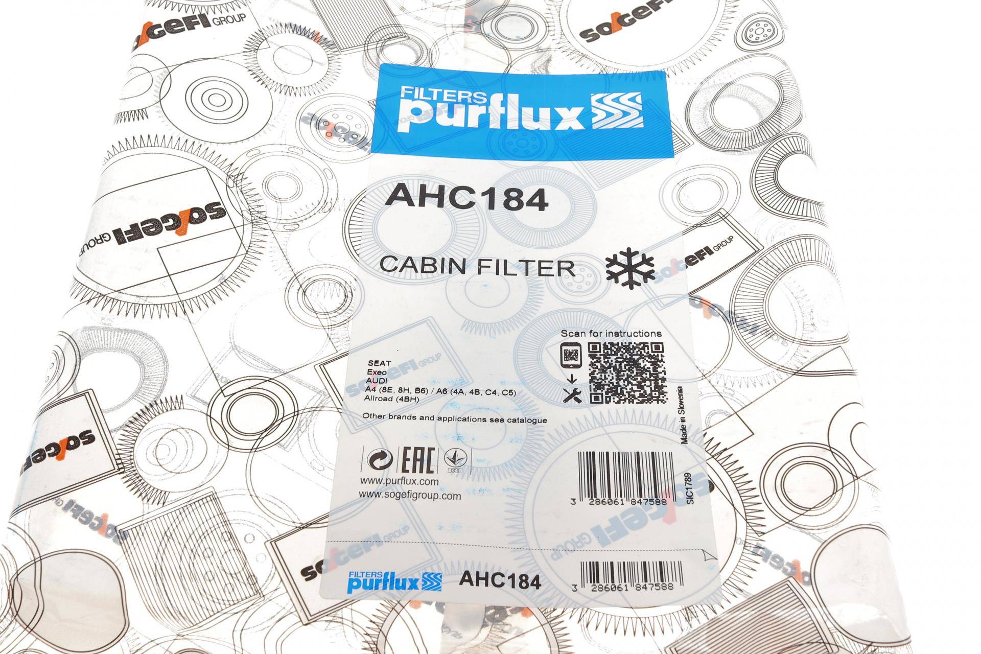 Фільтр салону Audi A4/A6 1.6-4.2 97- (вугільний)