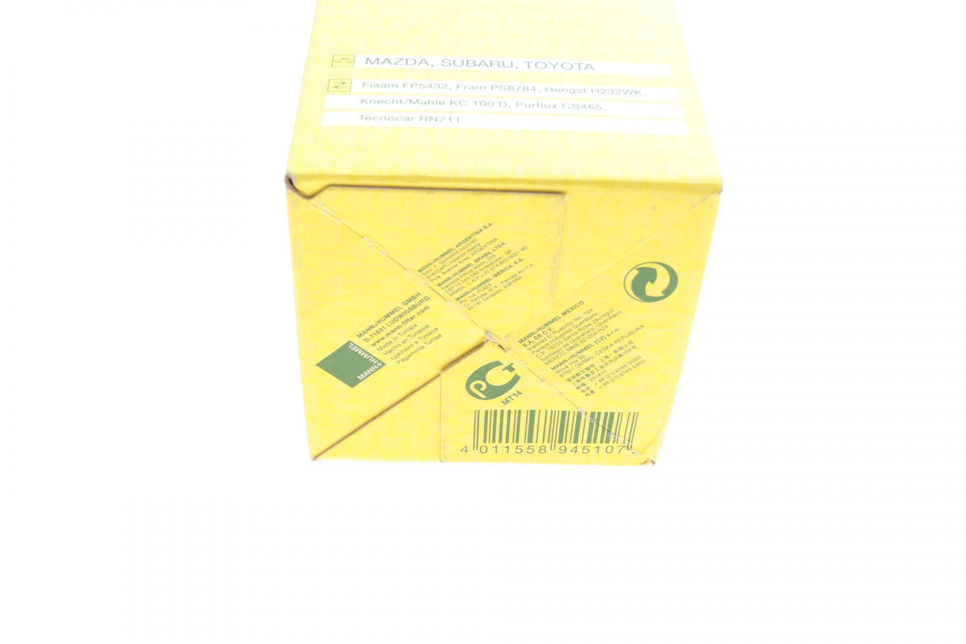 Фільтр паливний Toyota RAV4 00-/Hilux 97-05/Corolla 2.0-2.4 D 00-09 (з прокладкою)