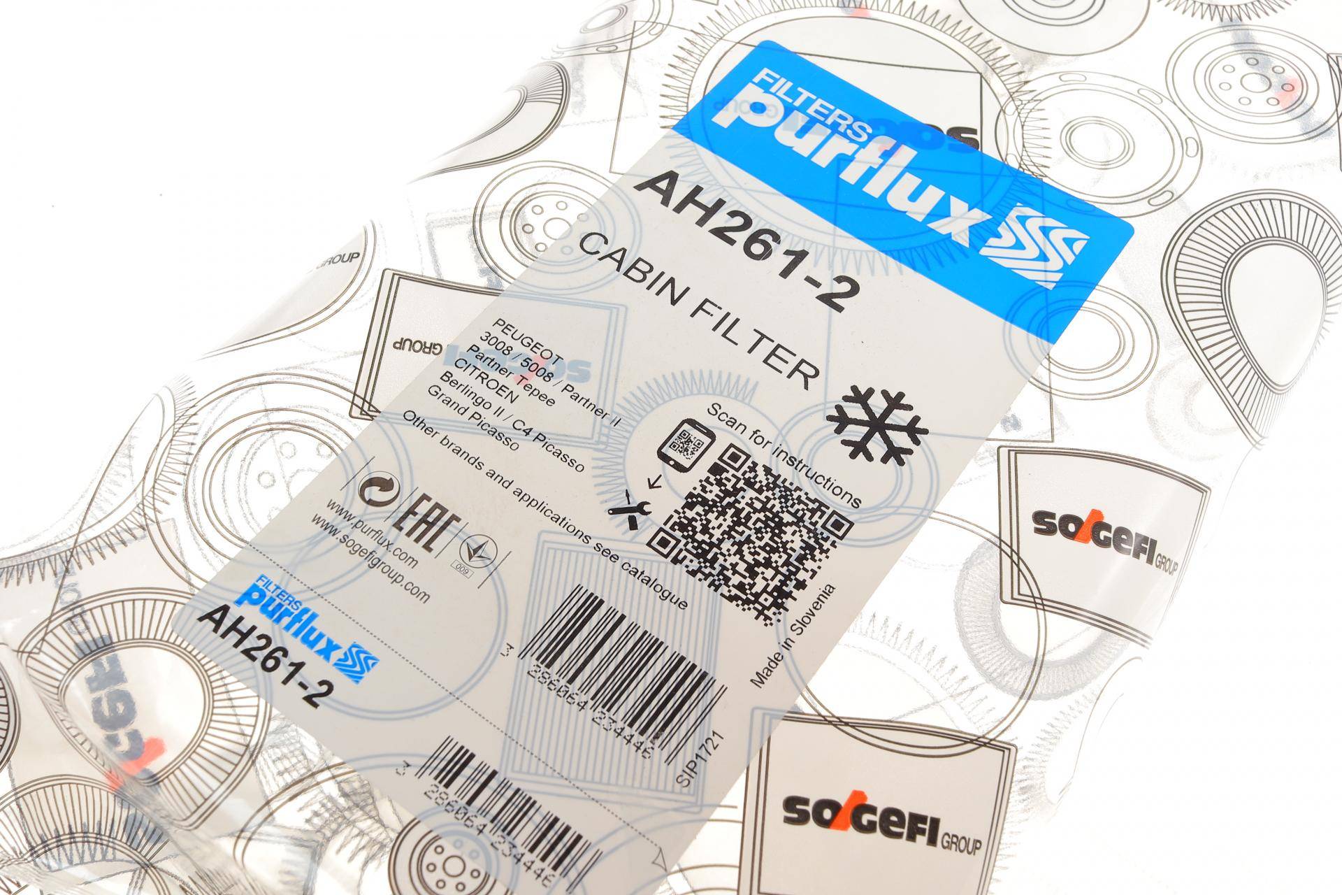 Фільтр салону Citroen Berlingo/Peugeot Partner 08- (к-кт 2шт.)