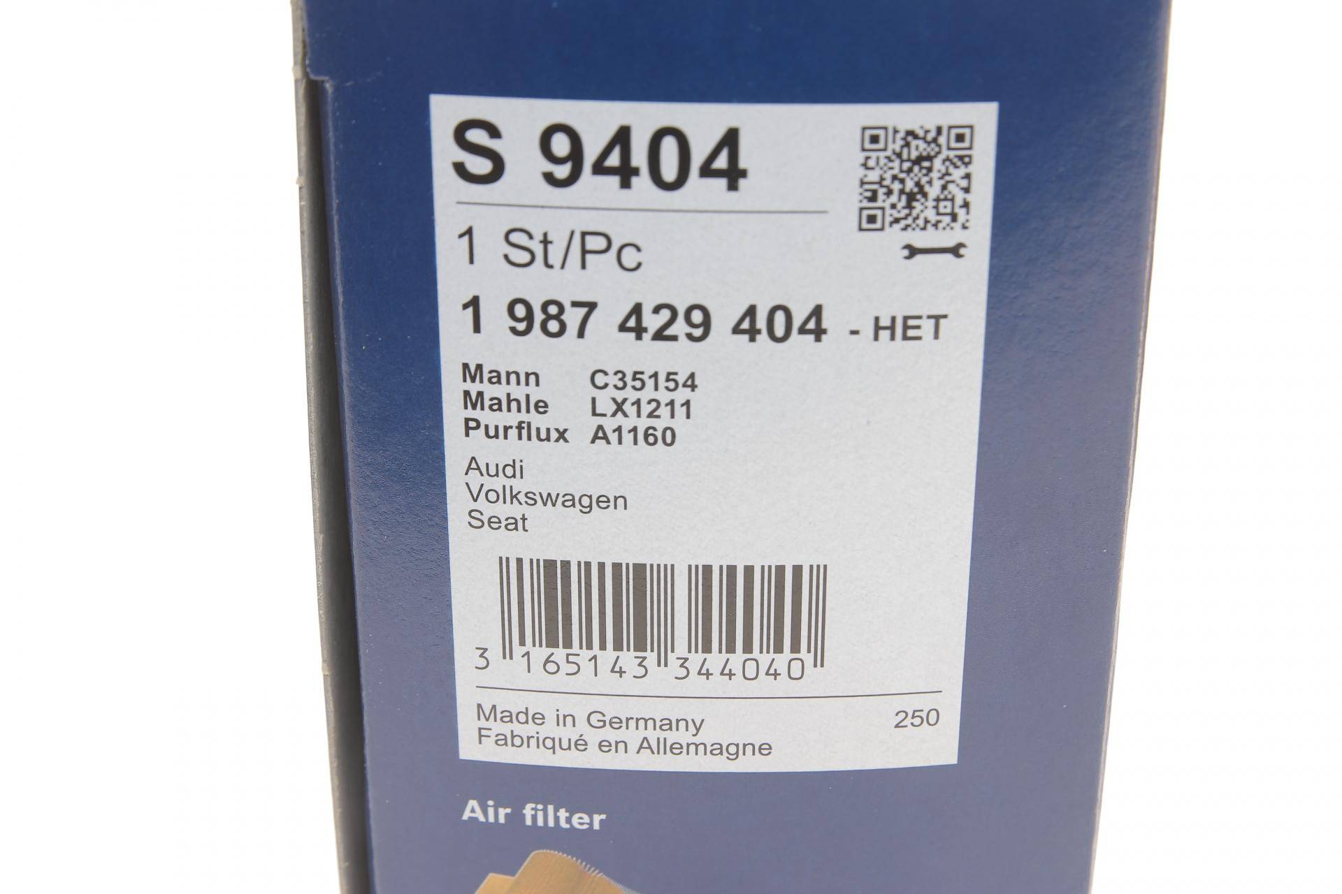 Фільтр повітряний VW Caddy 1.9/2.0TDI 03-/Golf V/Passat B6