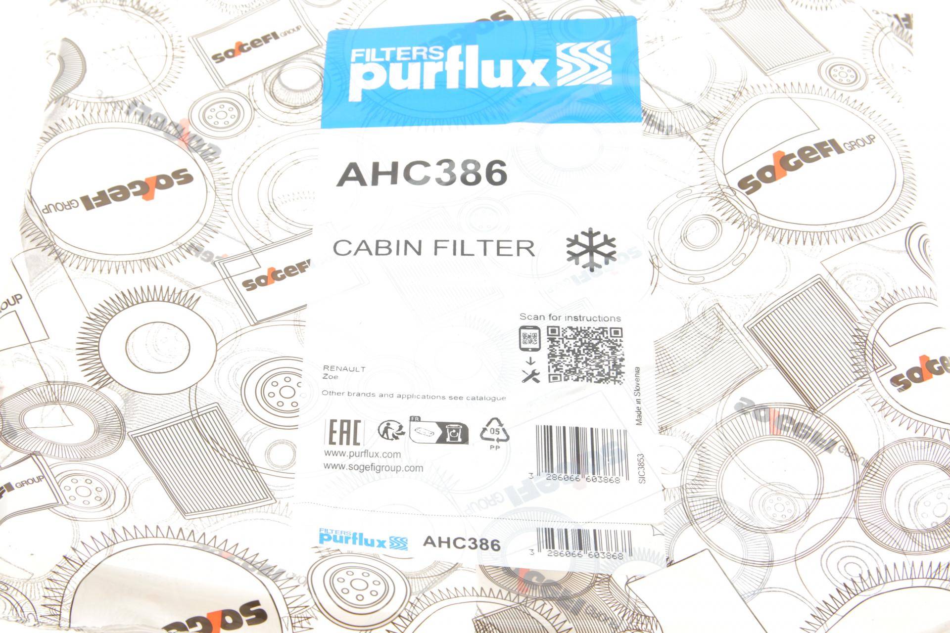 Фільтр салону Dacia Dokker/Lodgy/Renault Zoe 10- (вугільний)