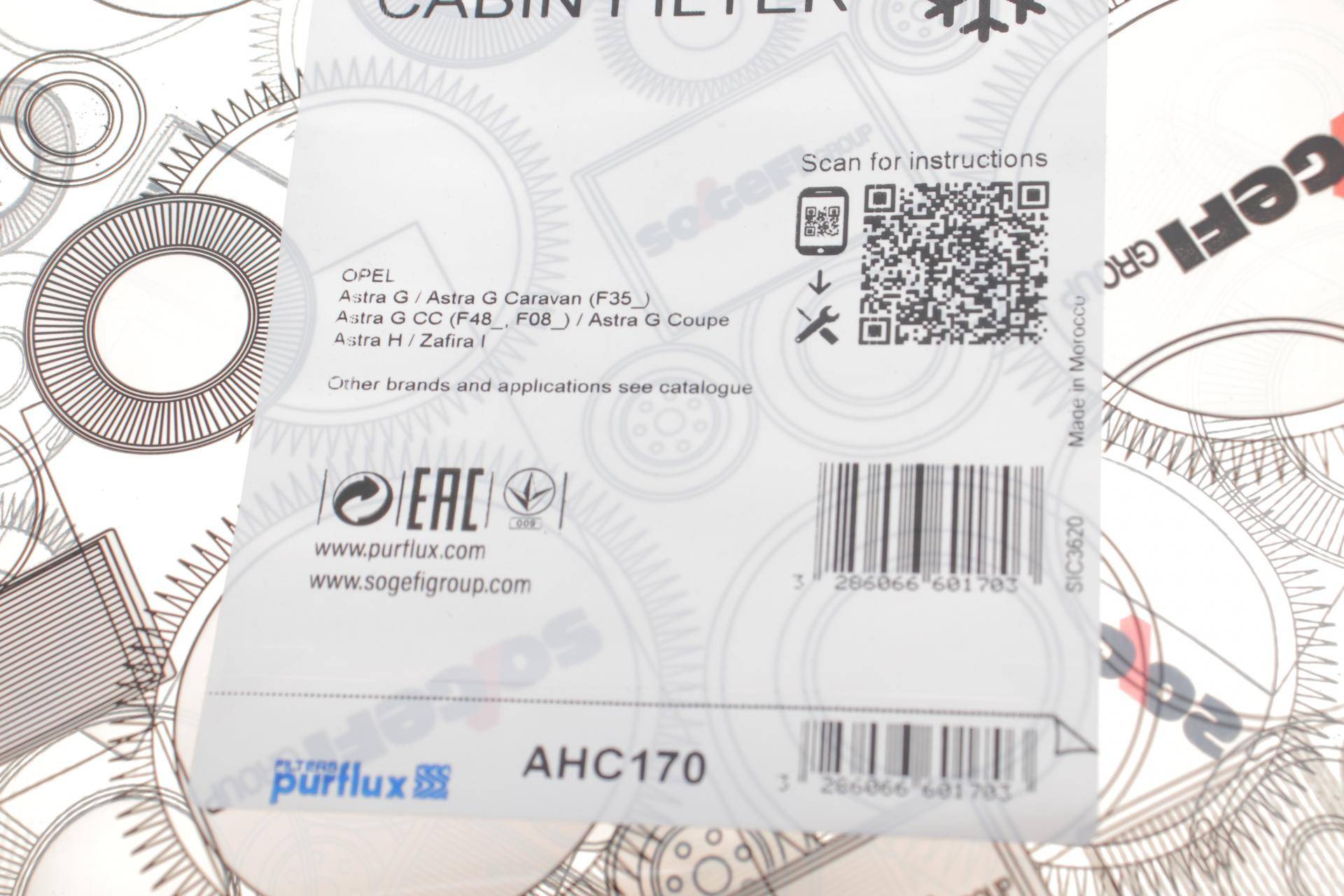 Фільтр салону Opel Astra F/G/H 96- (вугільний)