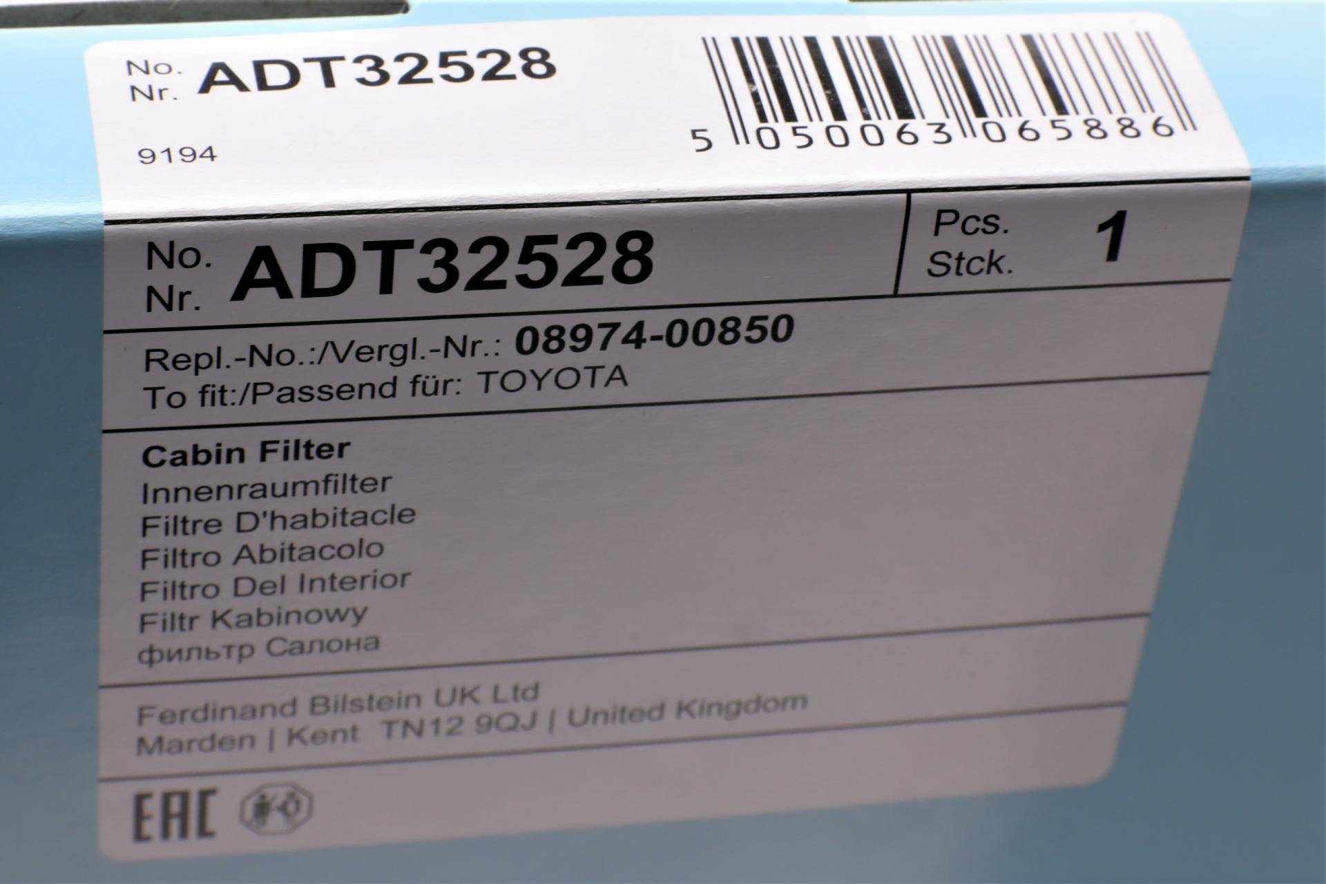 Фільтр салону Toyota Avensis/Corolla 00- (вугільний)