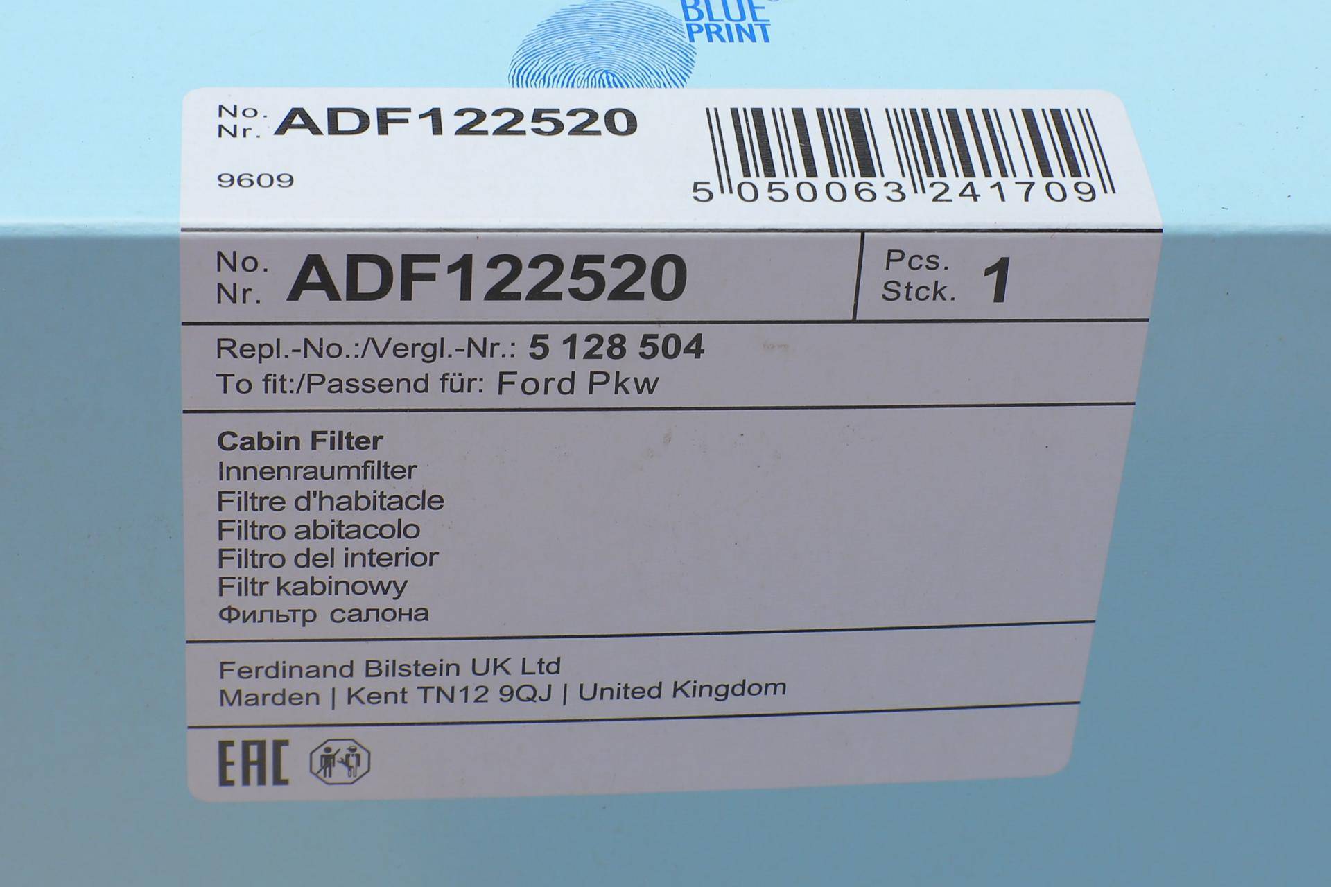 Фільтр салону Ford Transit Connect 1.0/1.6TDCi 13-/C-MAX 2.0 Duratec 10-/Volvo V40 1.6-2.0 12-