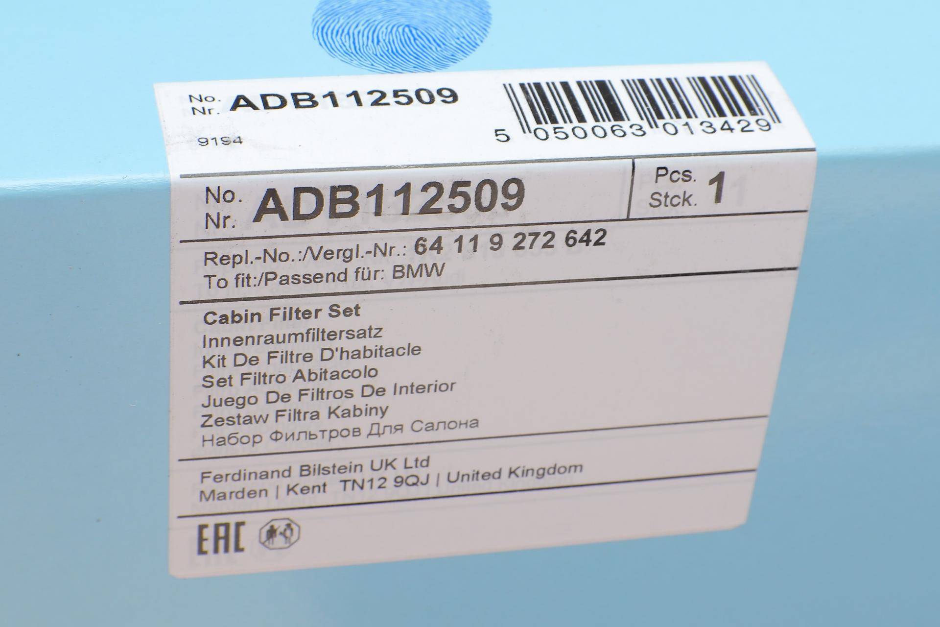 Фільтр салону BMW 5 (F10)/7 (F01) 2.0-6.0 08- (вугільний) (к-кт 2 шт.)