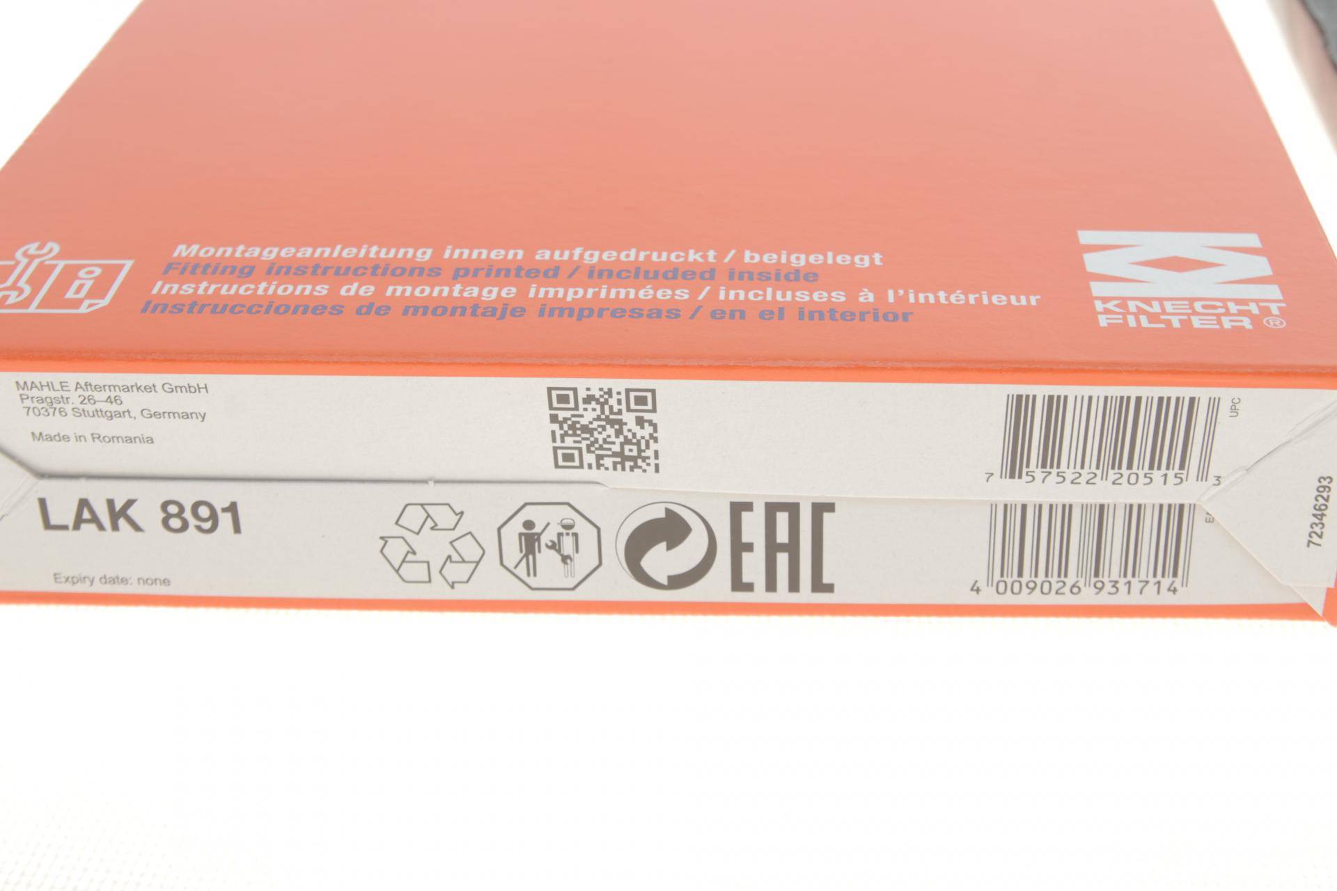 Фільтр салону Dacia Dokker/Lodgy/Renault Zoe 12- (вугільний)