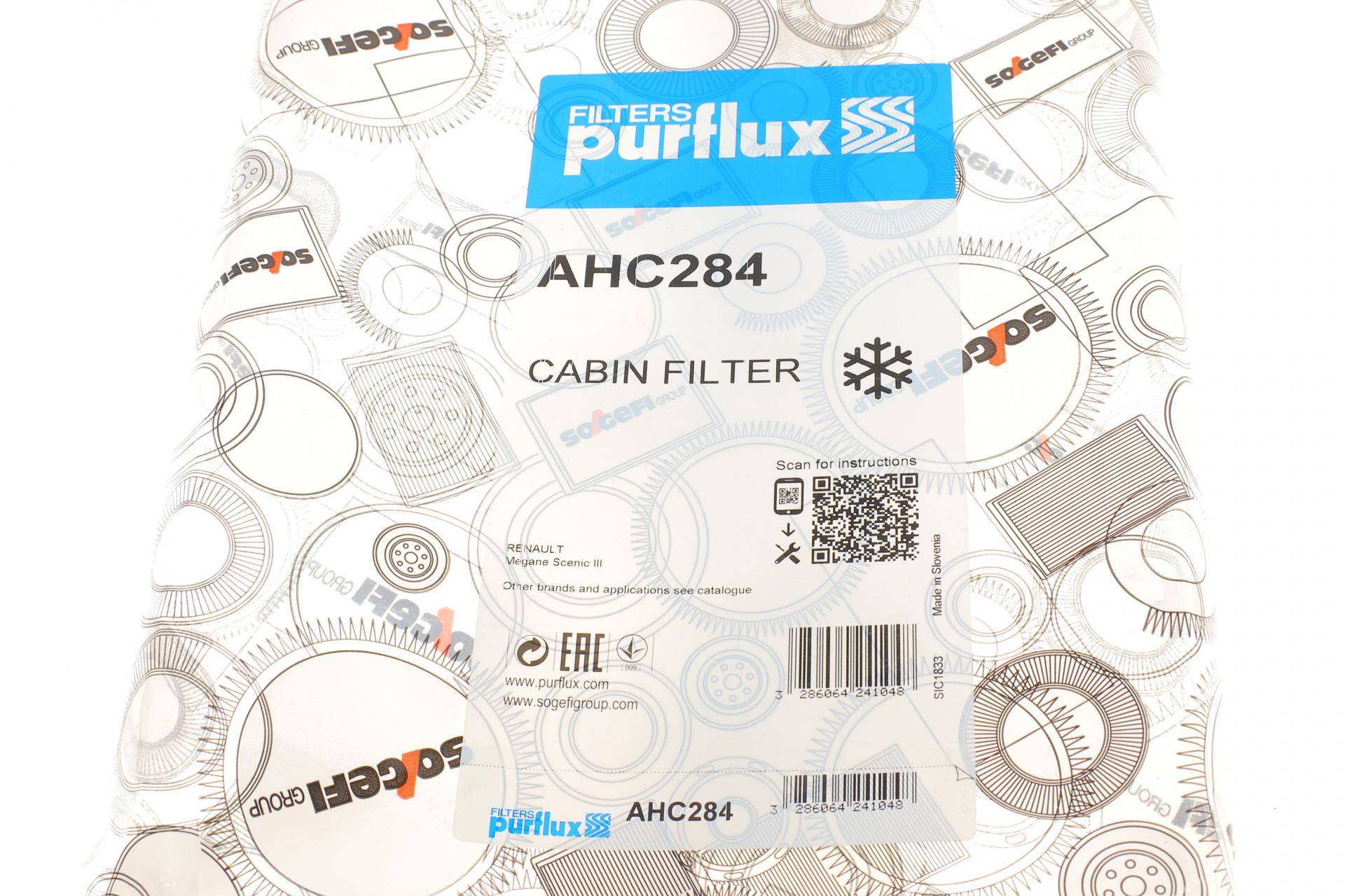 Фільтр салону Renault Scenic III 09-/Trafic III 14- (вугільний)