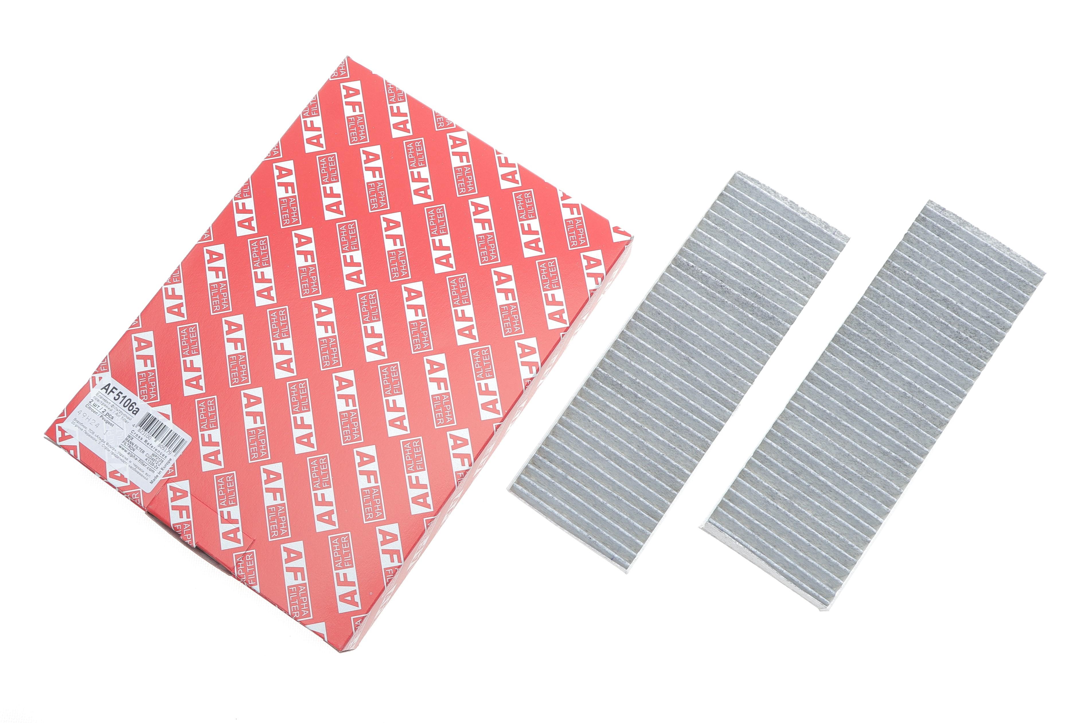 Фільтр салону Citroen C-Elysee/Peugeot 301 12- (к-кт 2 шт.) (вугільний)