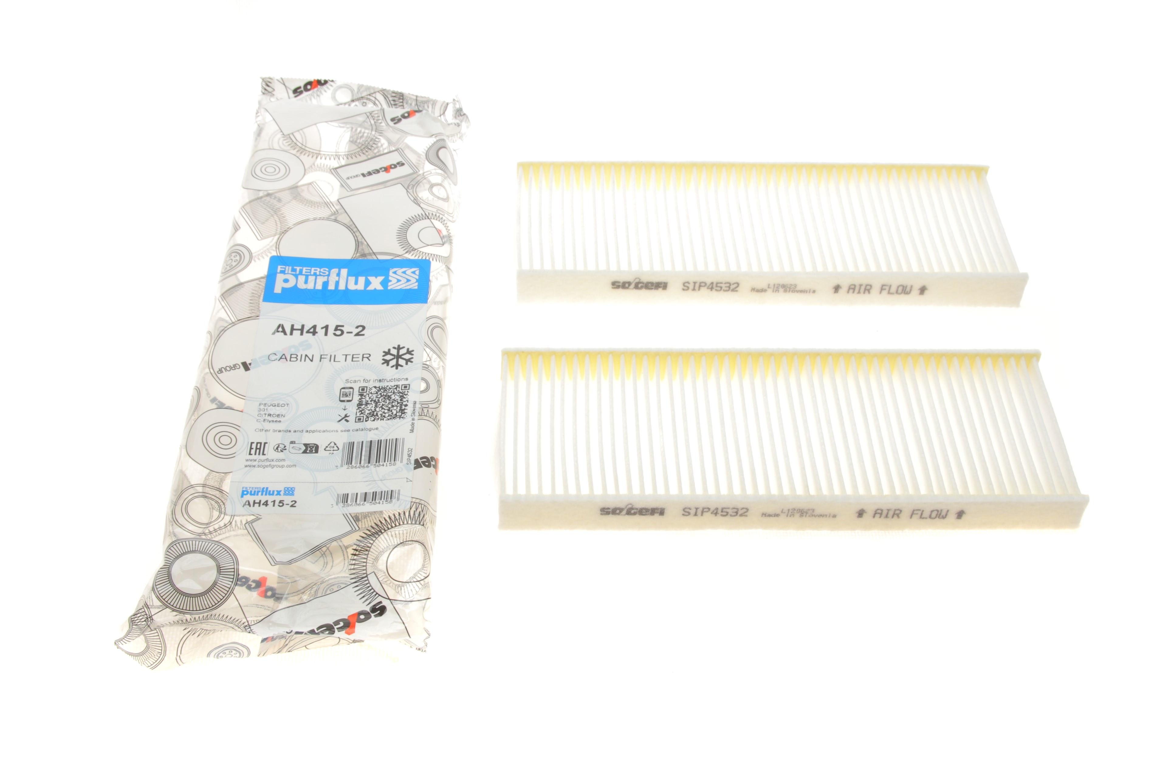 Фільтр салону Citroen C-Elysee/Peugeot 301 12- (к-кт 2 шт.)