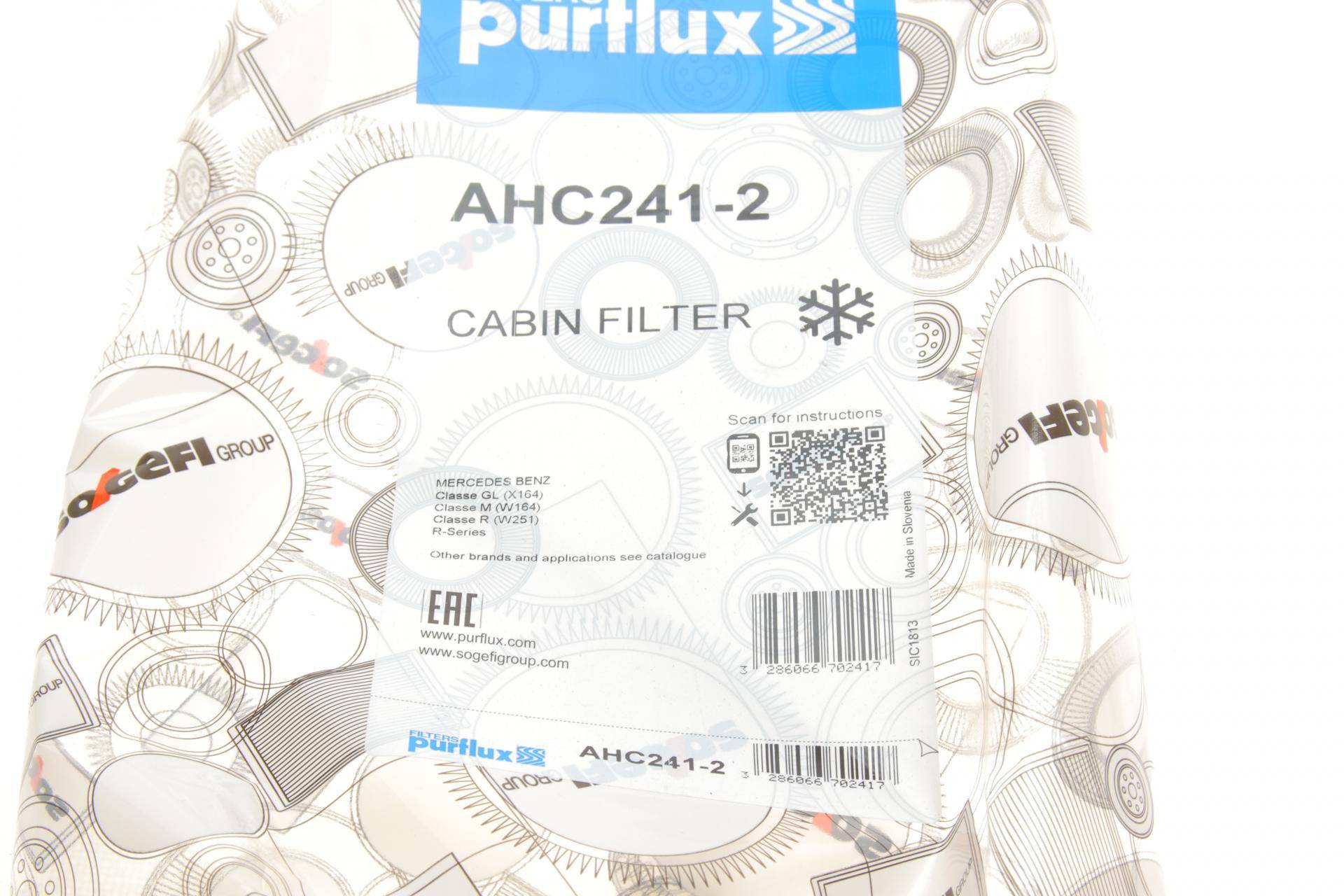 Фільтр салону MB ML (W164) 3.0CDI (вугільний) (к-кт 2шт.)