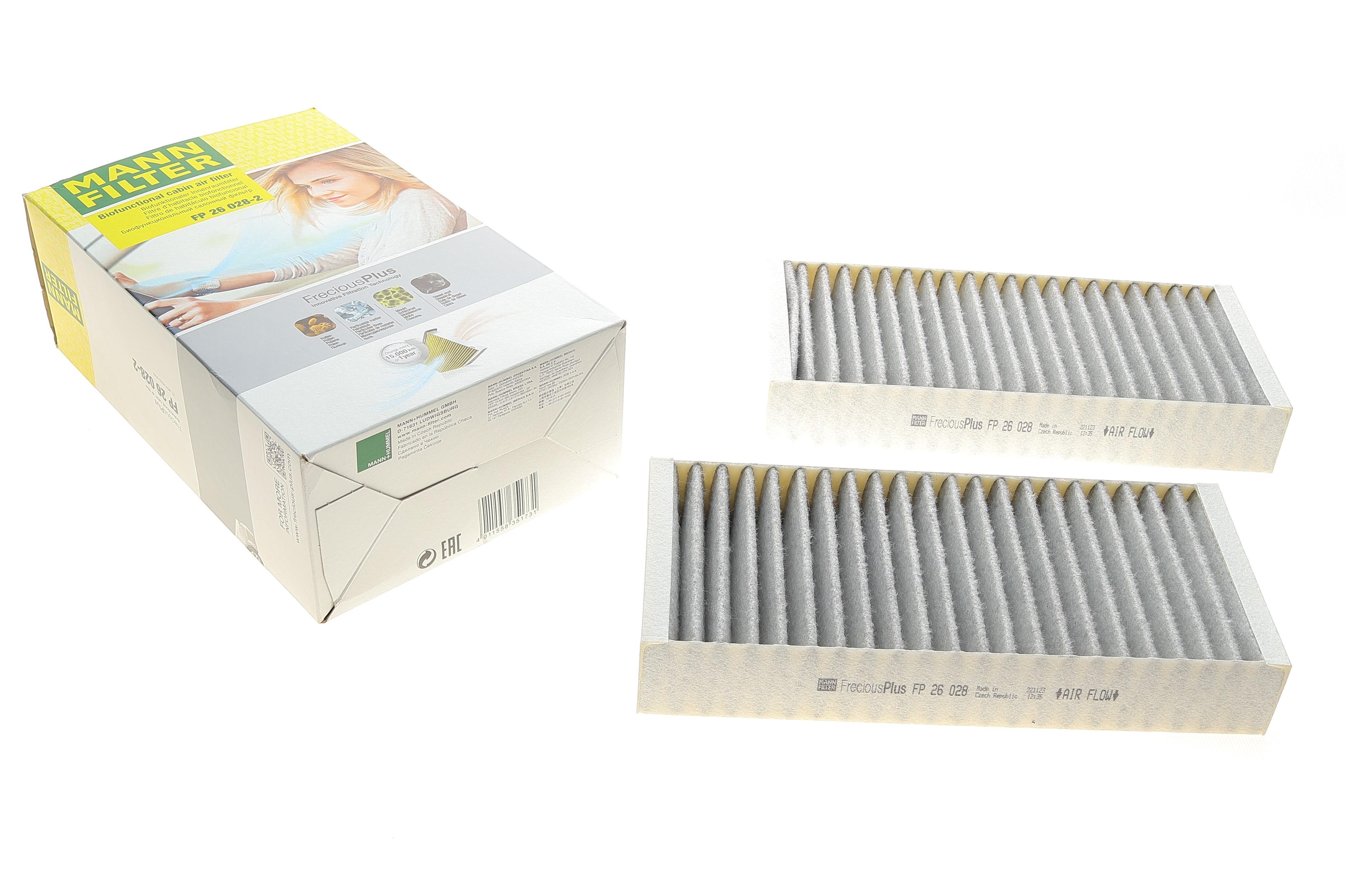 Фільтр салону MB M-class (W166) 11-15/GL/GLS (X166) 12-19 (вугільний/антибактеріальний) (к-кт 2шт)