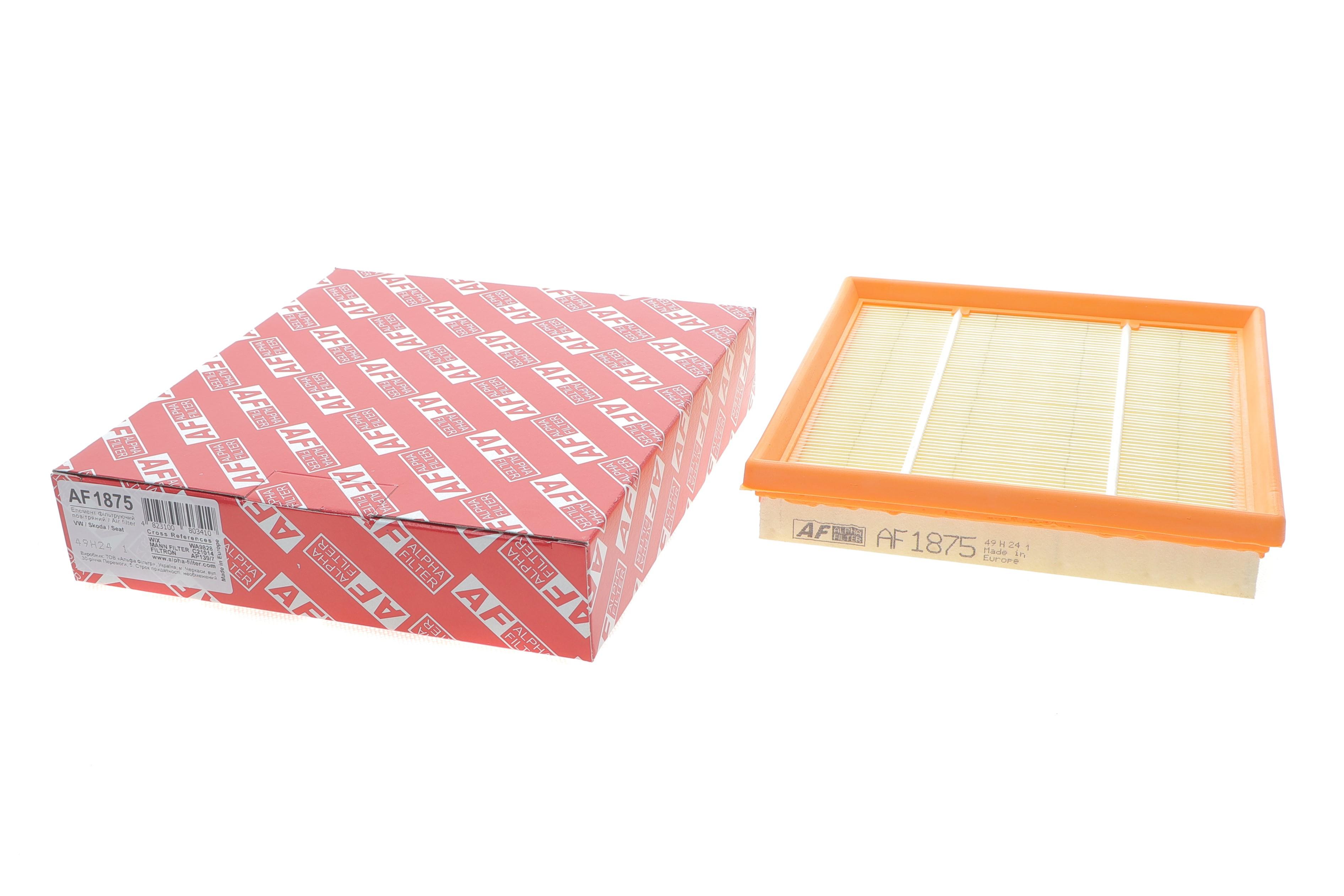 Фільтр повітряний Skoda Fabia/Kamiq/Karoq/Octavia/Rapid/VW Caddy/Golf/Polo/Taos 1.6MPI/SRE 14-