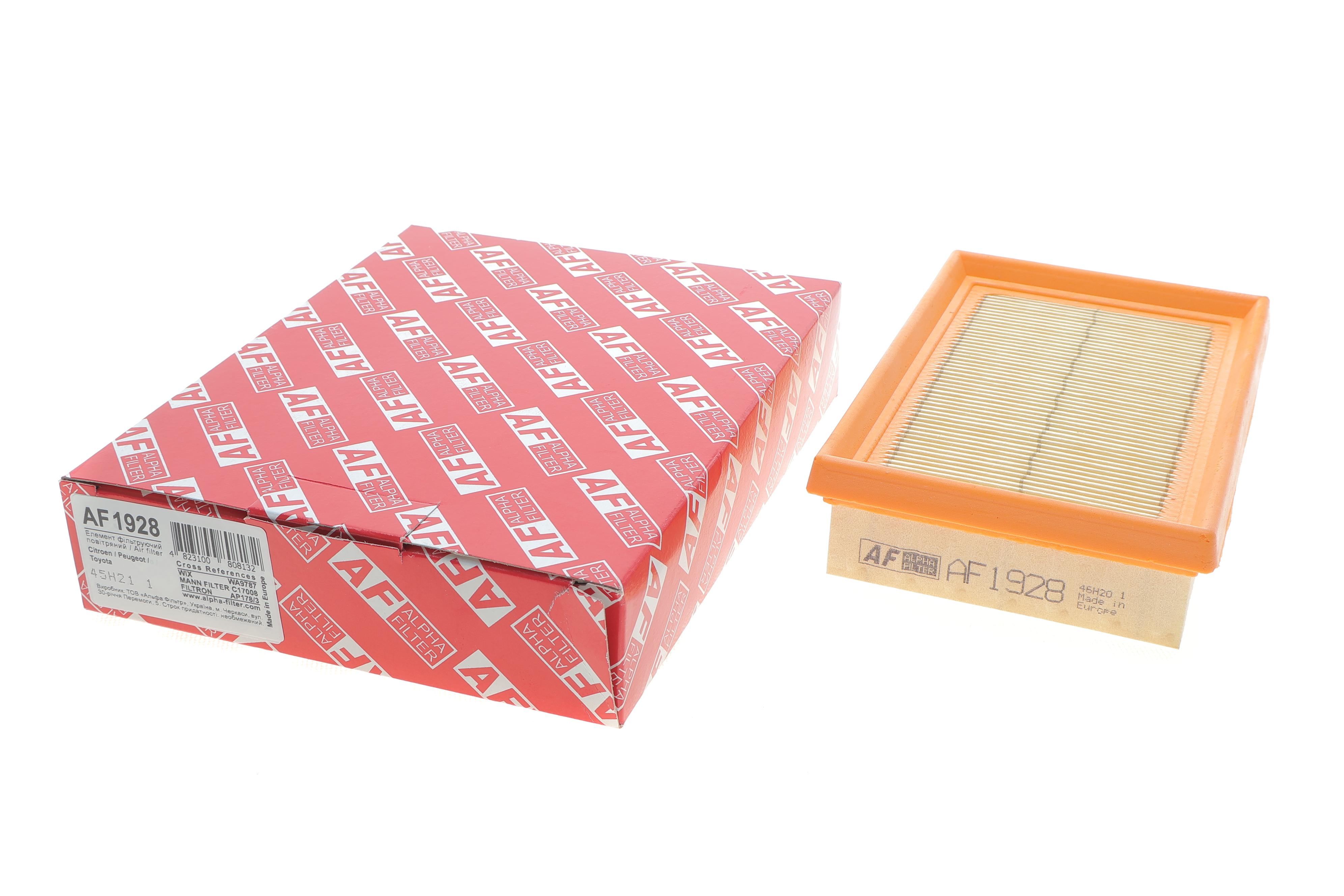 Фільтр повітряний Citroen C1/Peugeot 108/Toyota Aygo 1.0VTi/C-HR/Corolla/Prius/Yaris 1.5/1.8Hybr. 14