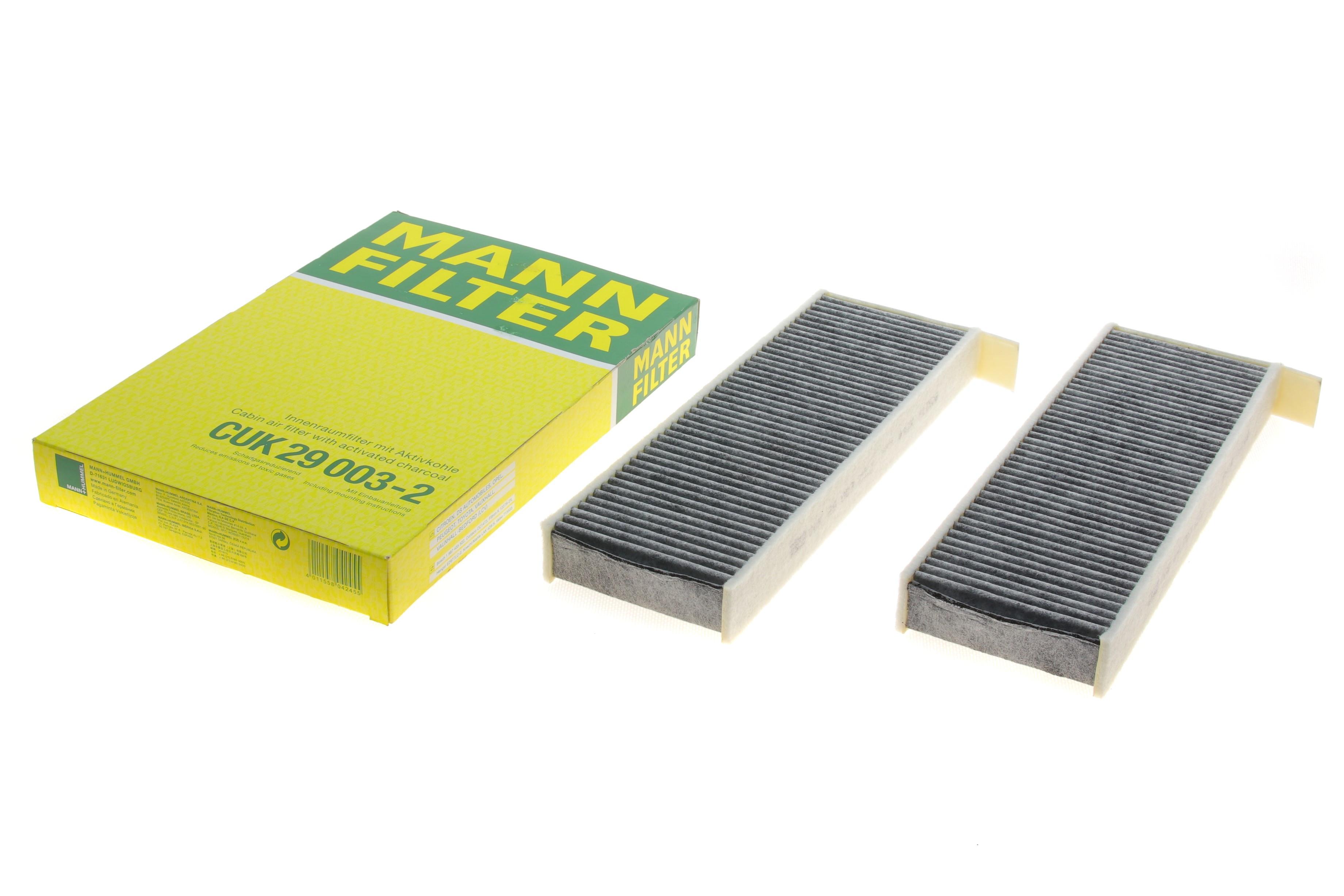 Фільтр салону Citroen Berlingo/Peugeot Partner 08- (к-кт 2шт.) (вугільний)