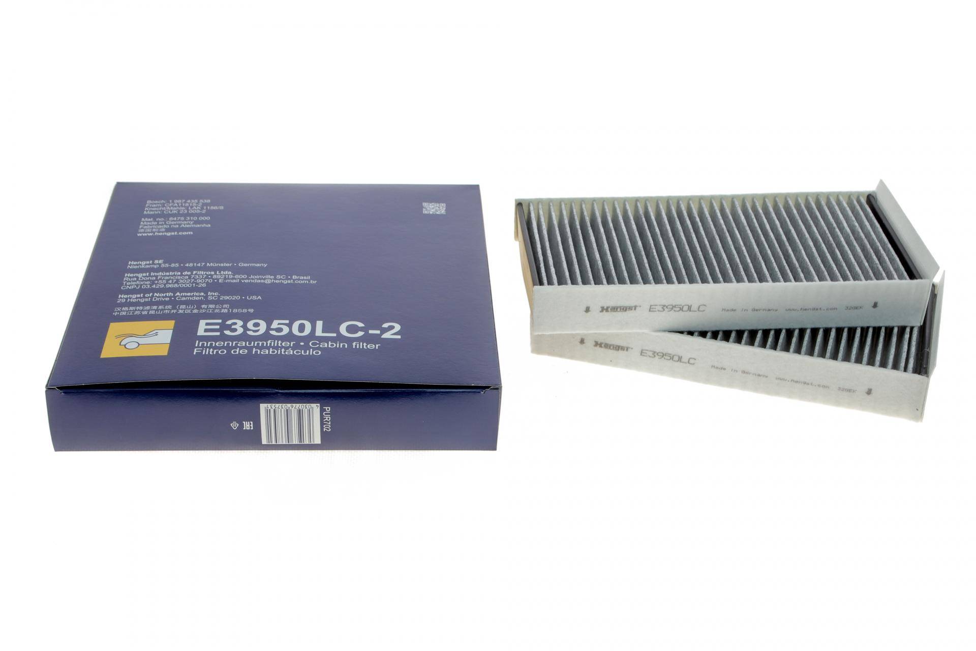 Фільтр салону BMW 2 (F44/F45/F46) 14-16/X1 (F48) 15-16/i3 (I01)/Mini Mini 13-16 (к-кт 2шт) (вугільний)