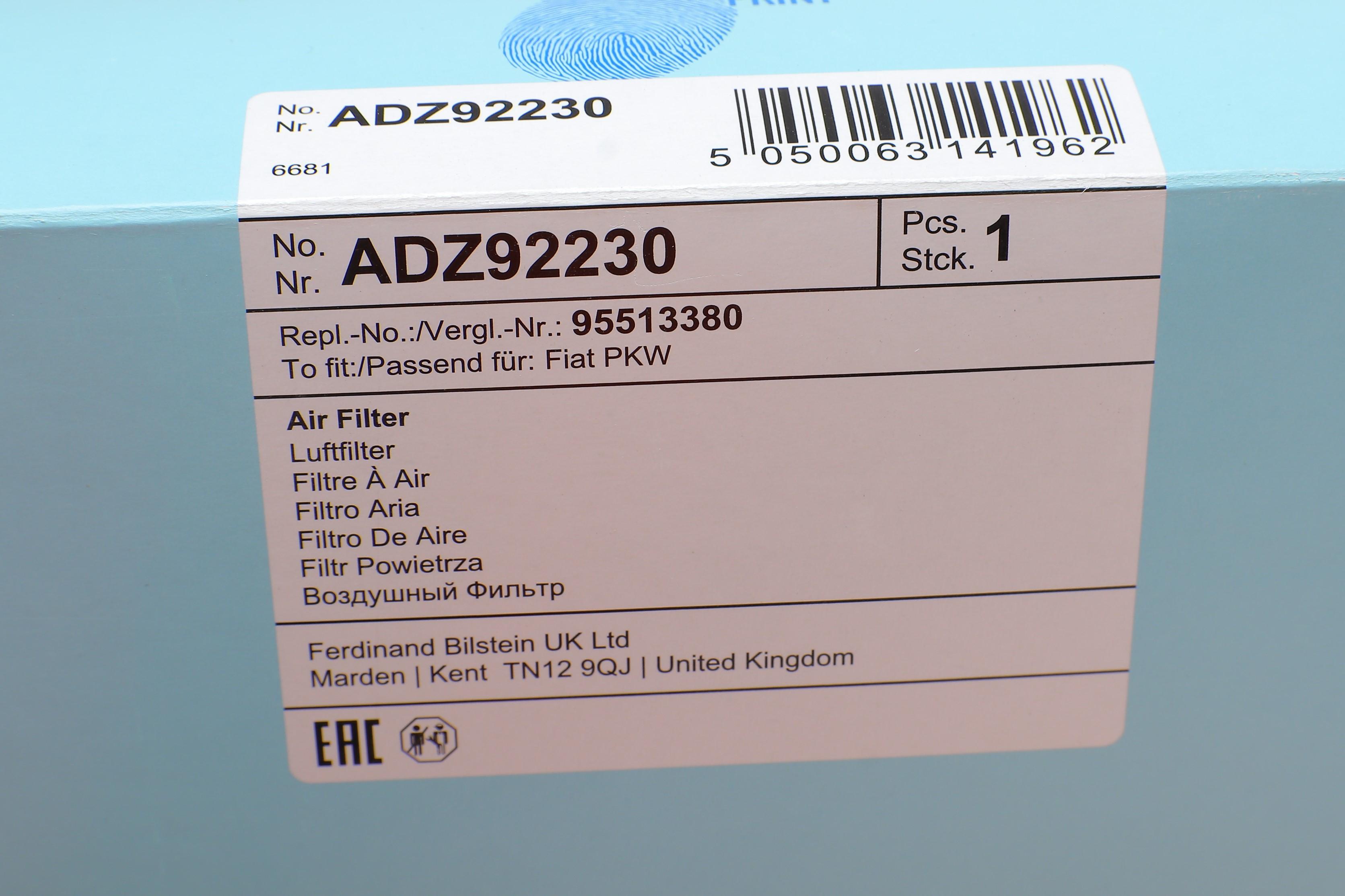 Фільтр повітряний Fiat Doblo 1.3D Multijet 10-