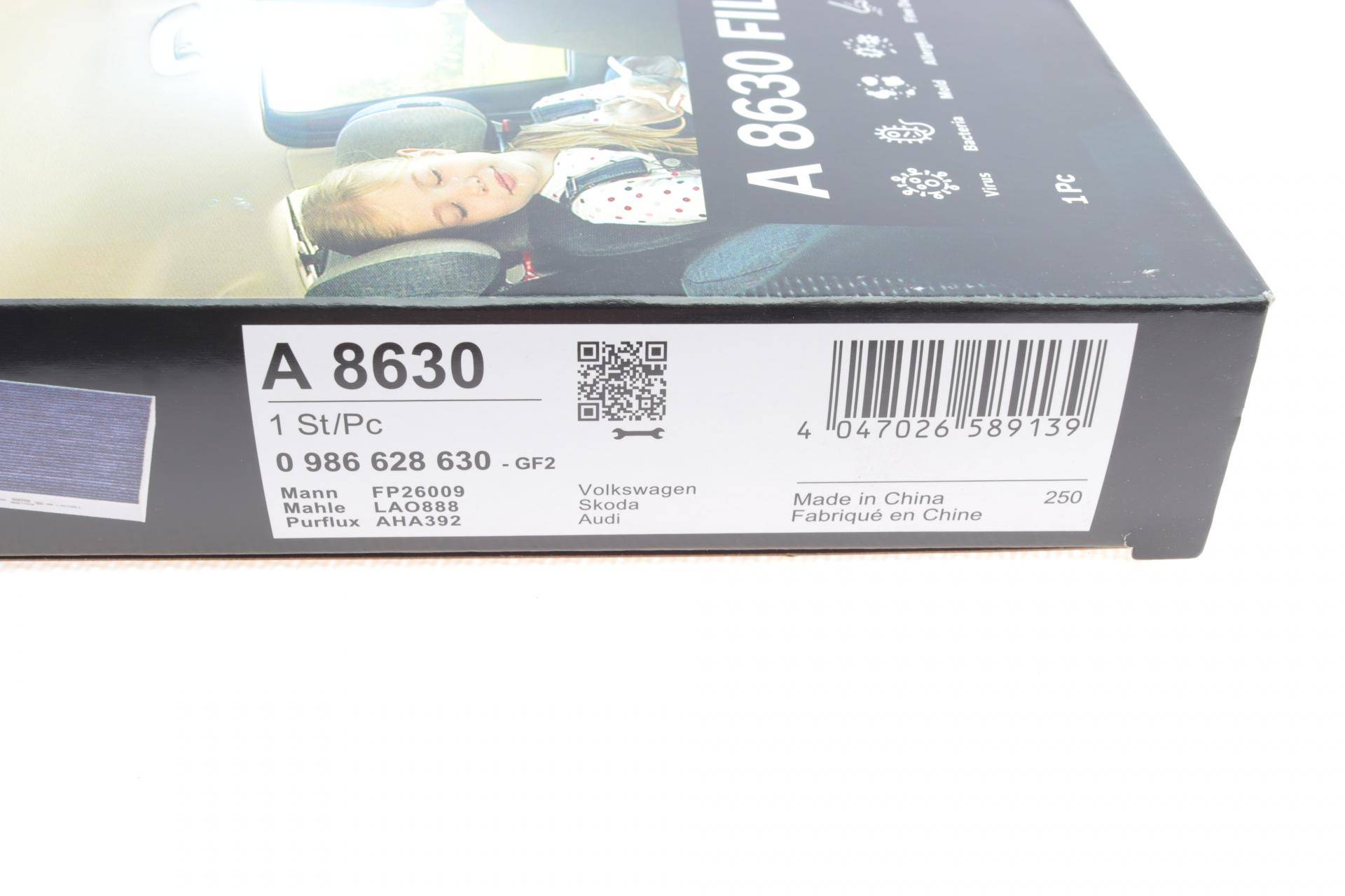 Фільтр салону VW Golf 1.2-1.4TSI/1.6-2.0TDI 12- (вугільний/антиалергенний/антибактеріальний)