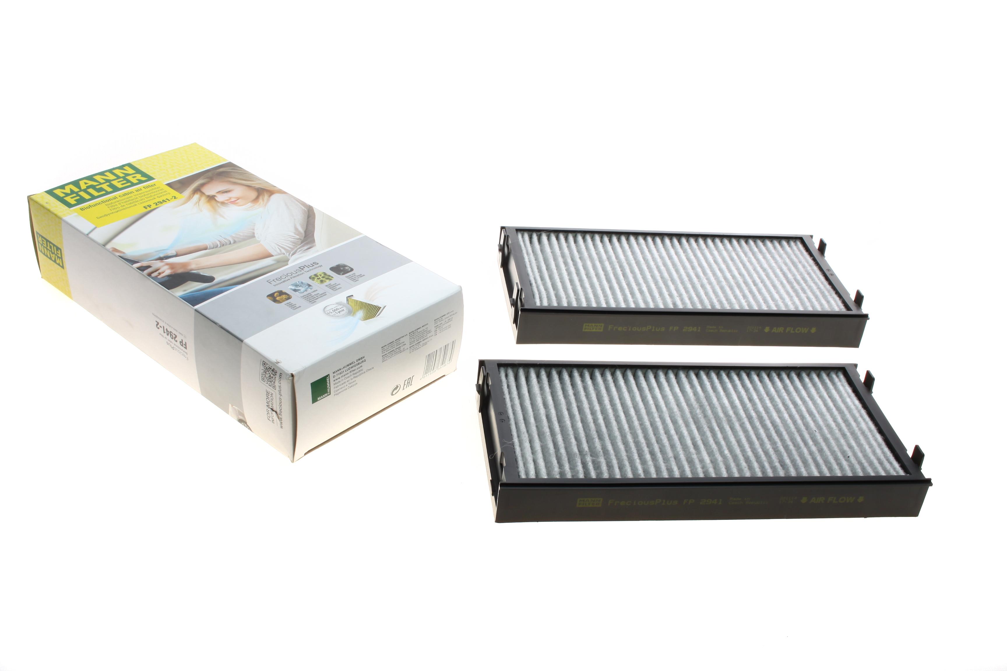 Фільтр салону BMW X5 (E70/F15/F85)/X6 (E71/E72/F16/F8) 08-19 (к-кт 2 шт.) (вугільний/антибактеріальний)