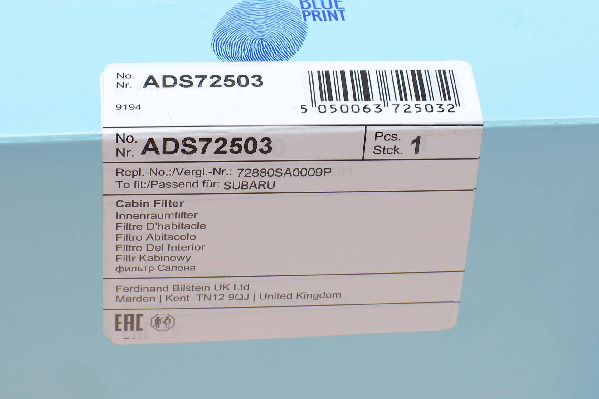 Фільтр салону Subaru Forester 2.0/2.5 16V 02-10