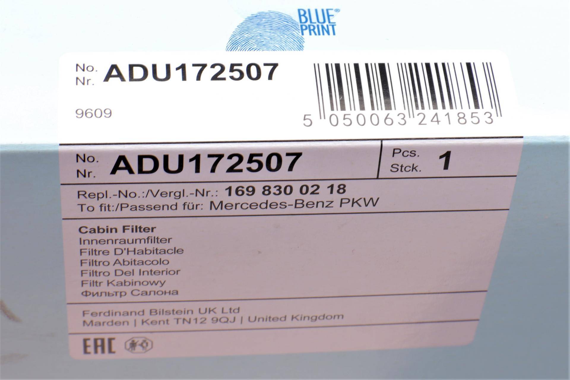 Фільтр салону MB A-class (W169)/B-class (W245) (вугільний)