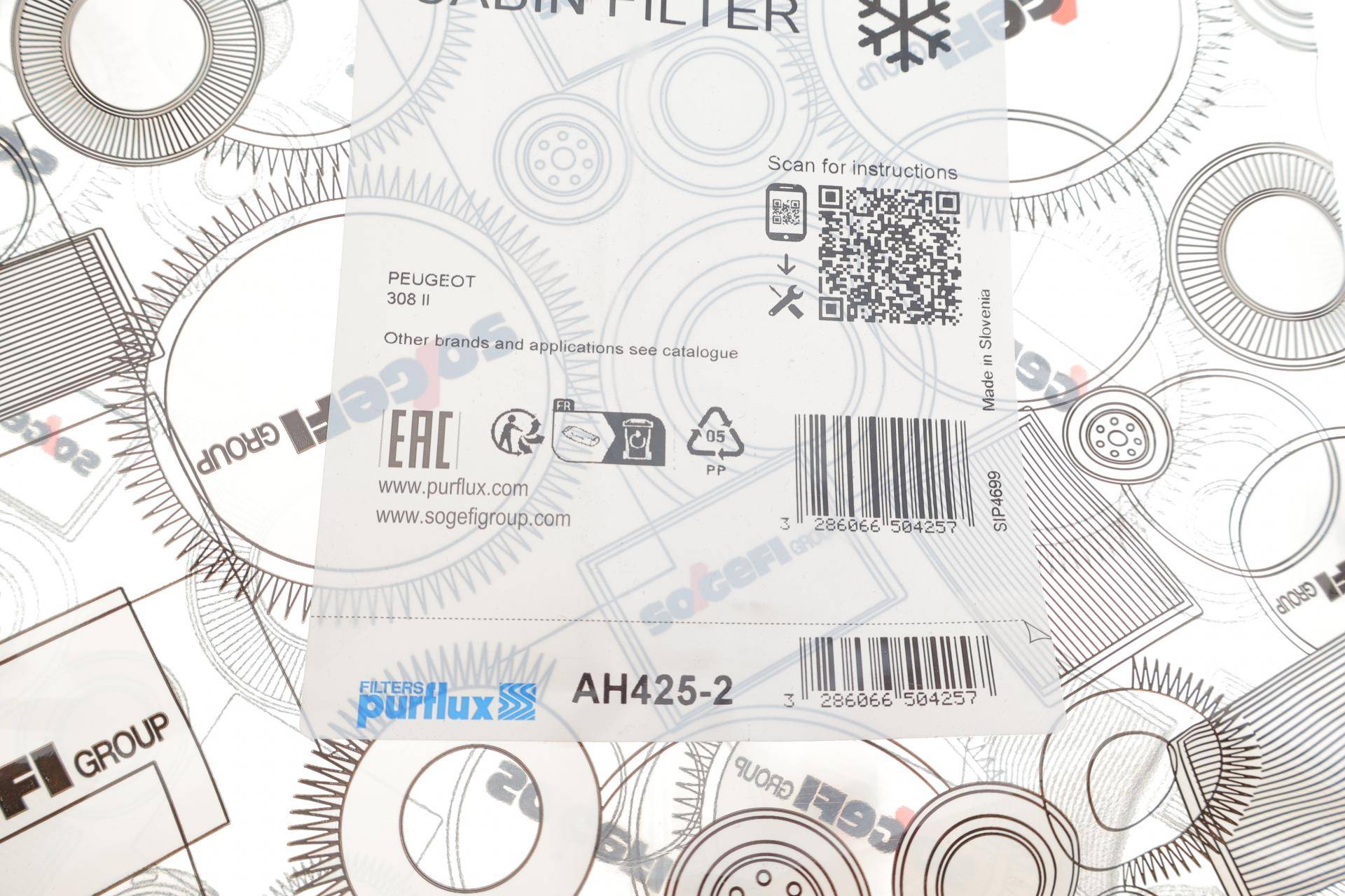 Фільтр салону Peugeot 308 13-