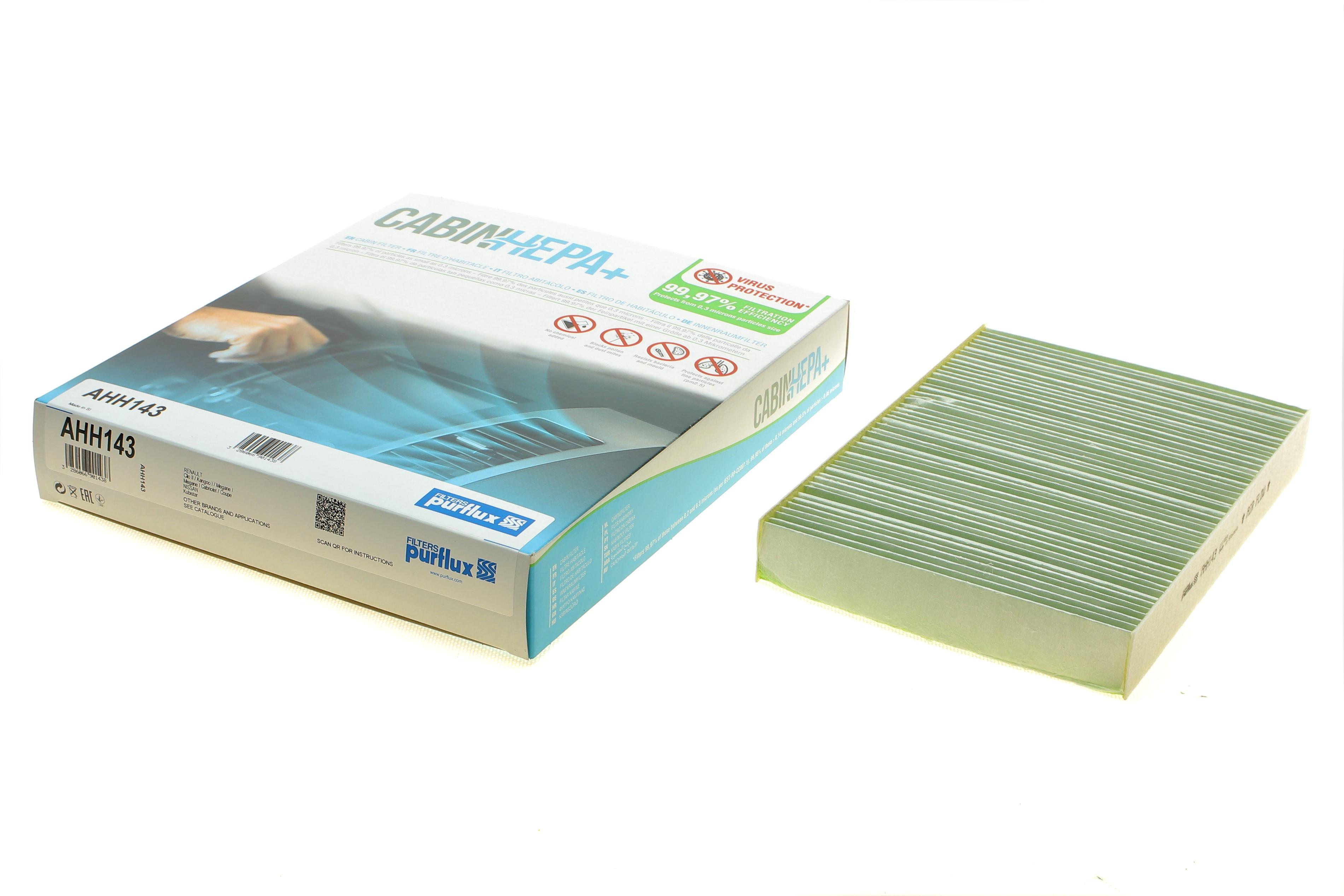 Фільтр салону Renault Kangoo 97- (антиалергенний, захист від вірусів) CabinHepa+