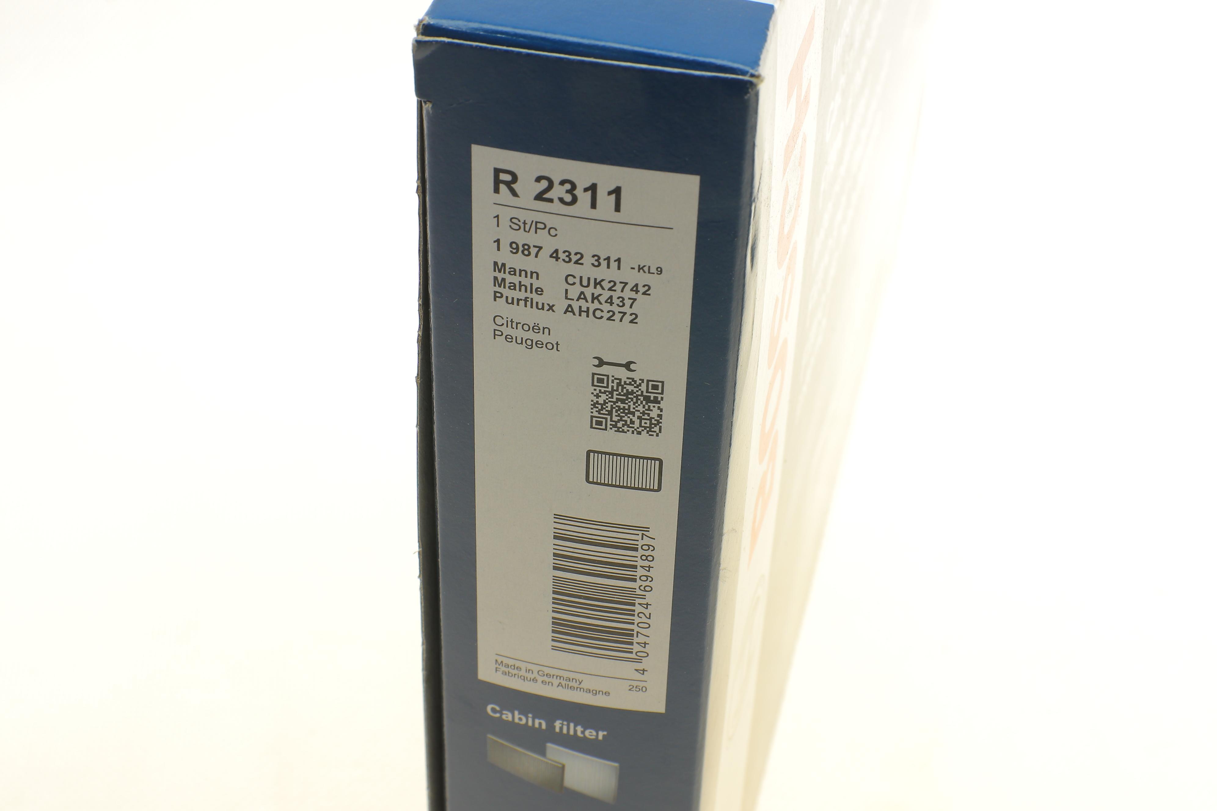 Фільтр салону Citroen C5/Peugeot 407 04- (вугільний)