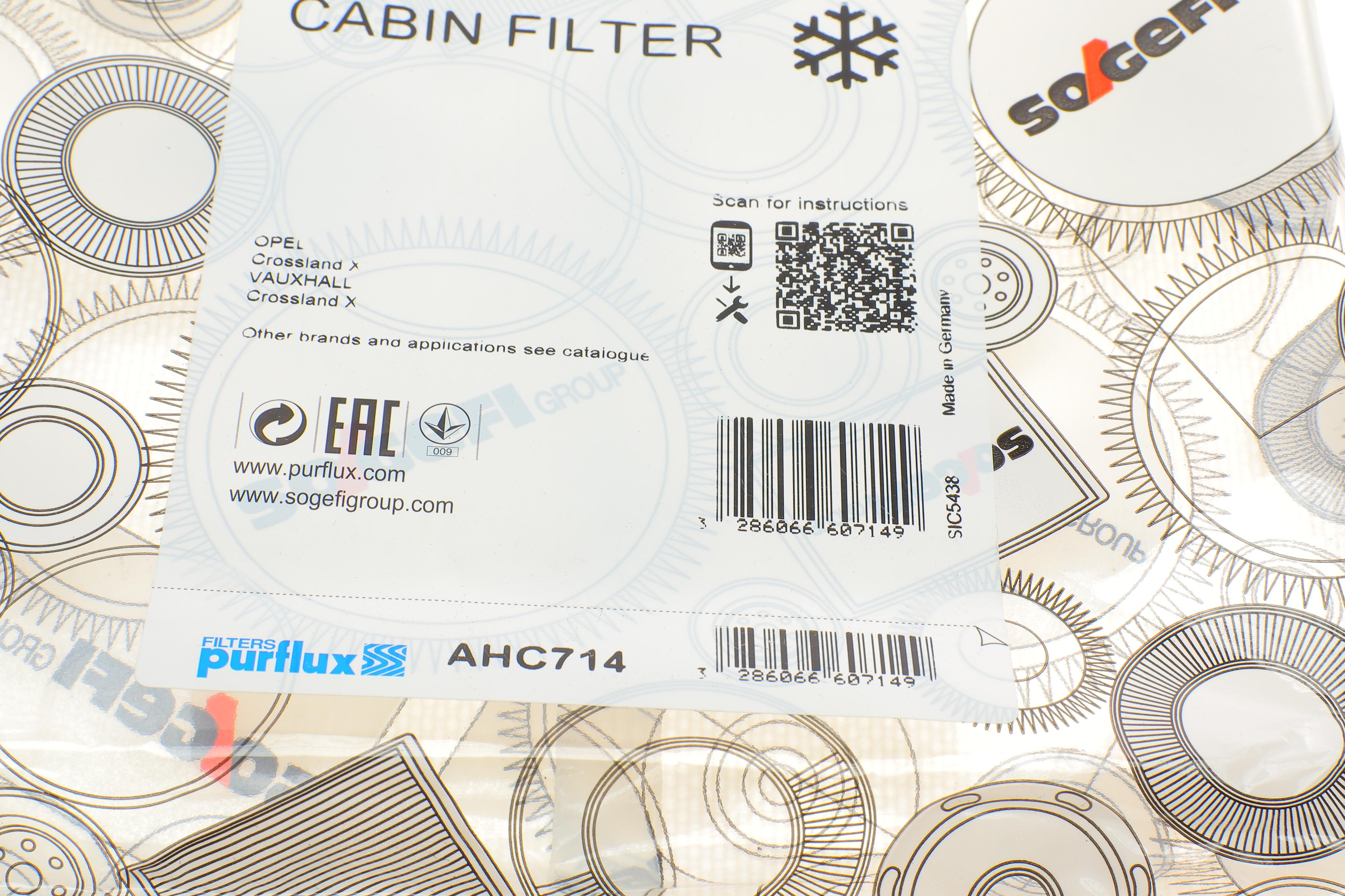 Фільтр салону Citroen C3 Aircross 1.2-1.6 17- (вугільний)