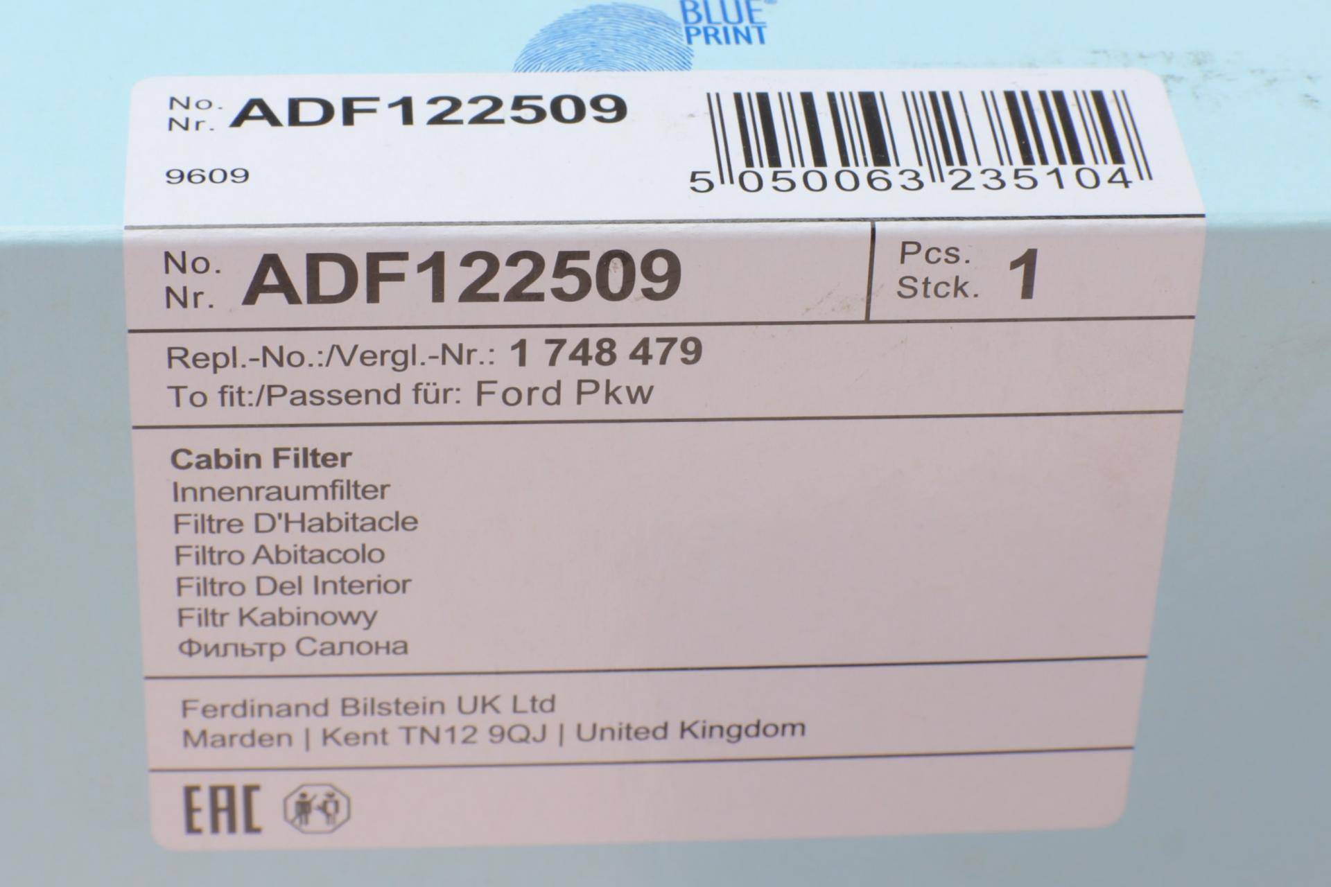 Фільтр салону Ford Transit V347 06- (вугільний)