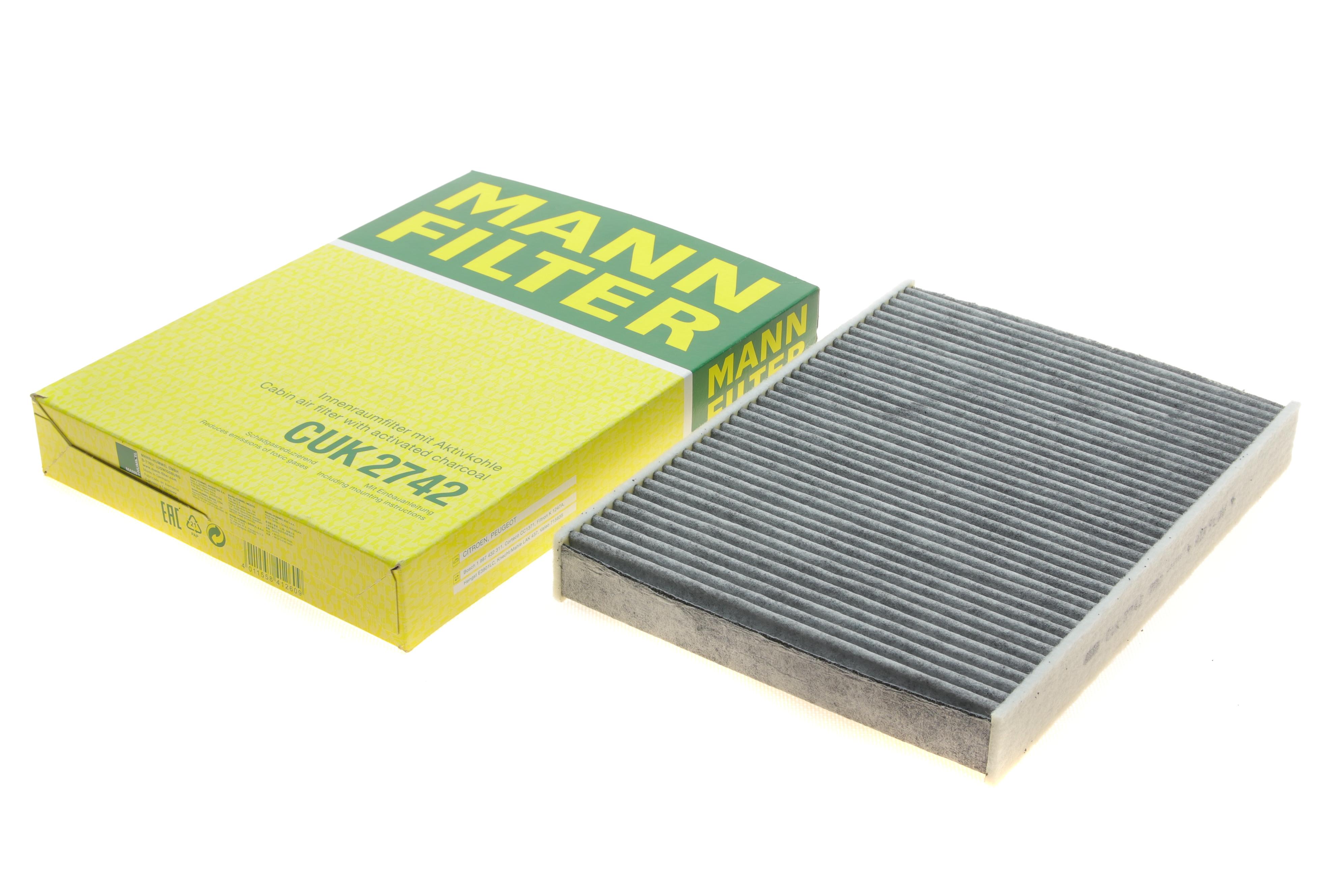 Фільтр салону Citroen C5 II/C6/Peugeot 407/407 Coupe 04- (вугільний)