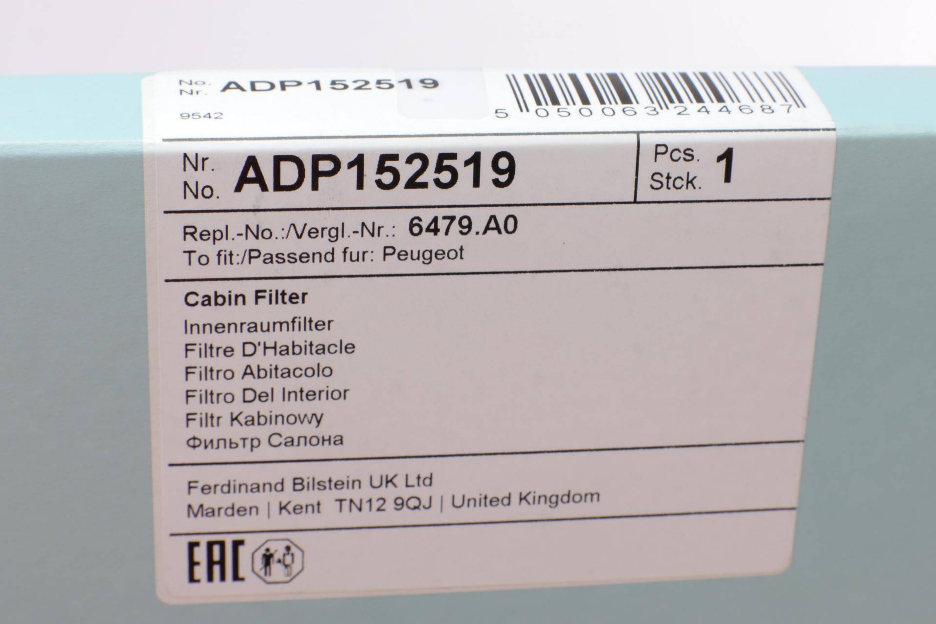 Фільтр салону Peugeot Boxer 1.9-2.8 HDi 94-14