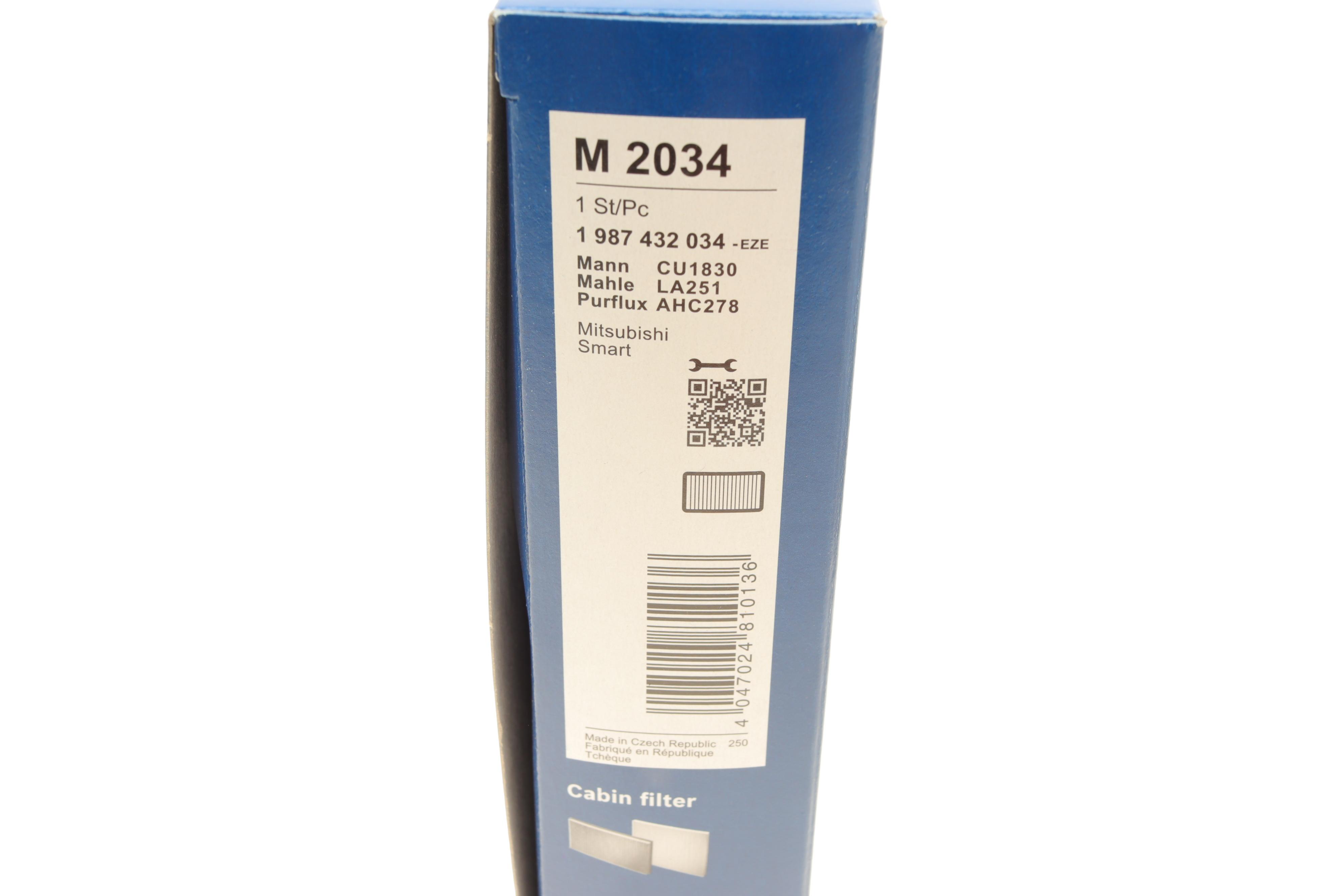 Фільтр салону Smart Roadster/Forfour 0.7-1.5 03-08 Mitsubishi Colt 1.1-1.5 04-