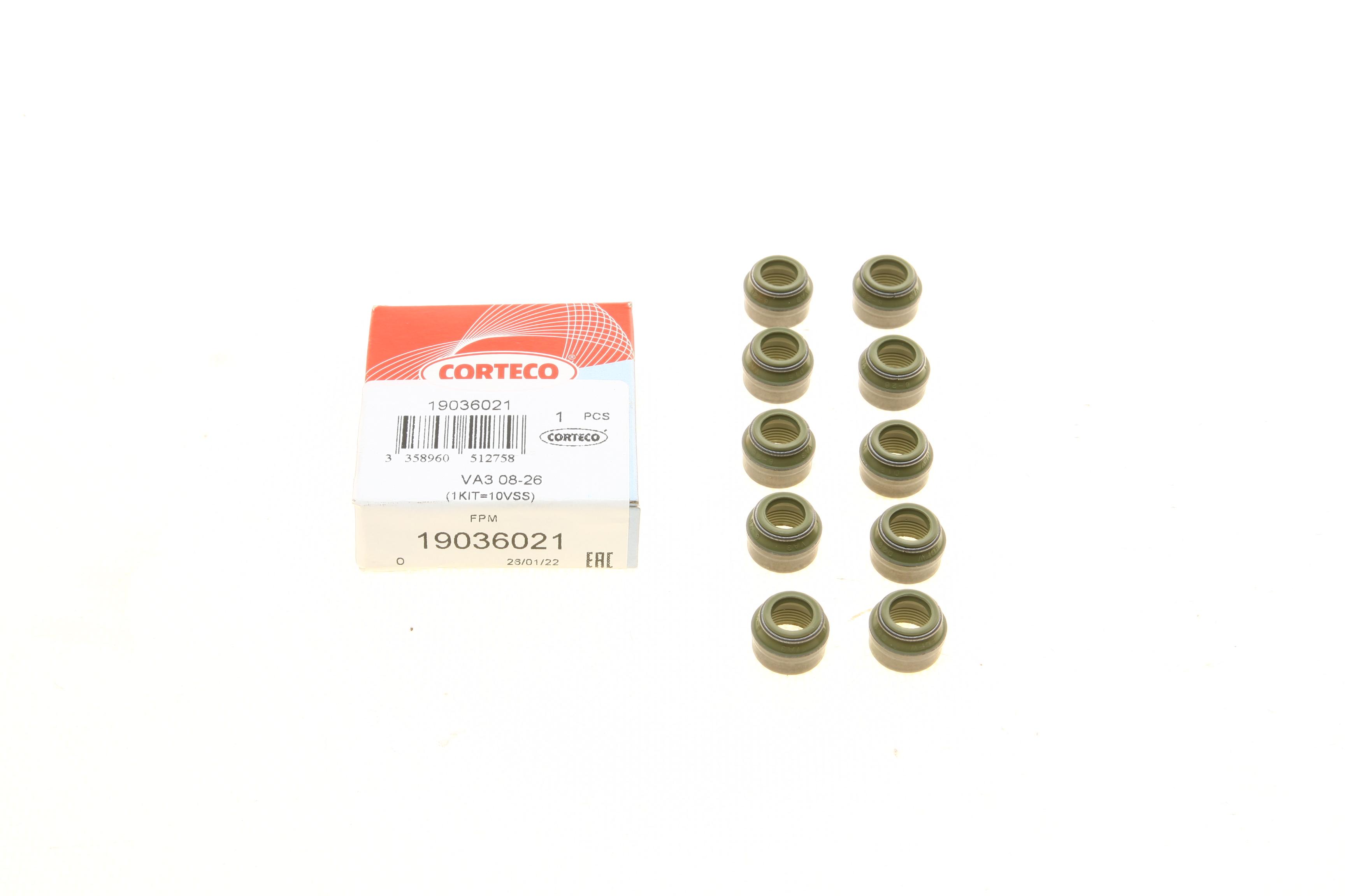 Сальник клапана (впуск/випуск) Audi/VW (8x10.8/14.2x10) (к-кт 10шт.)