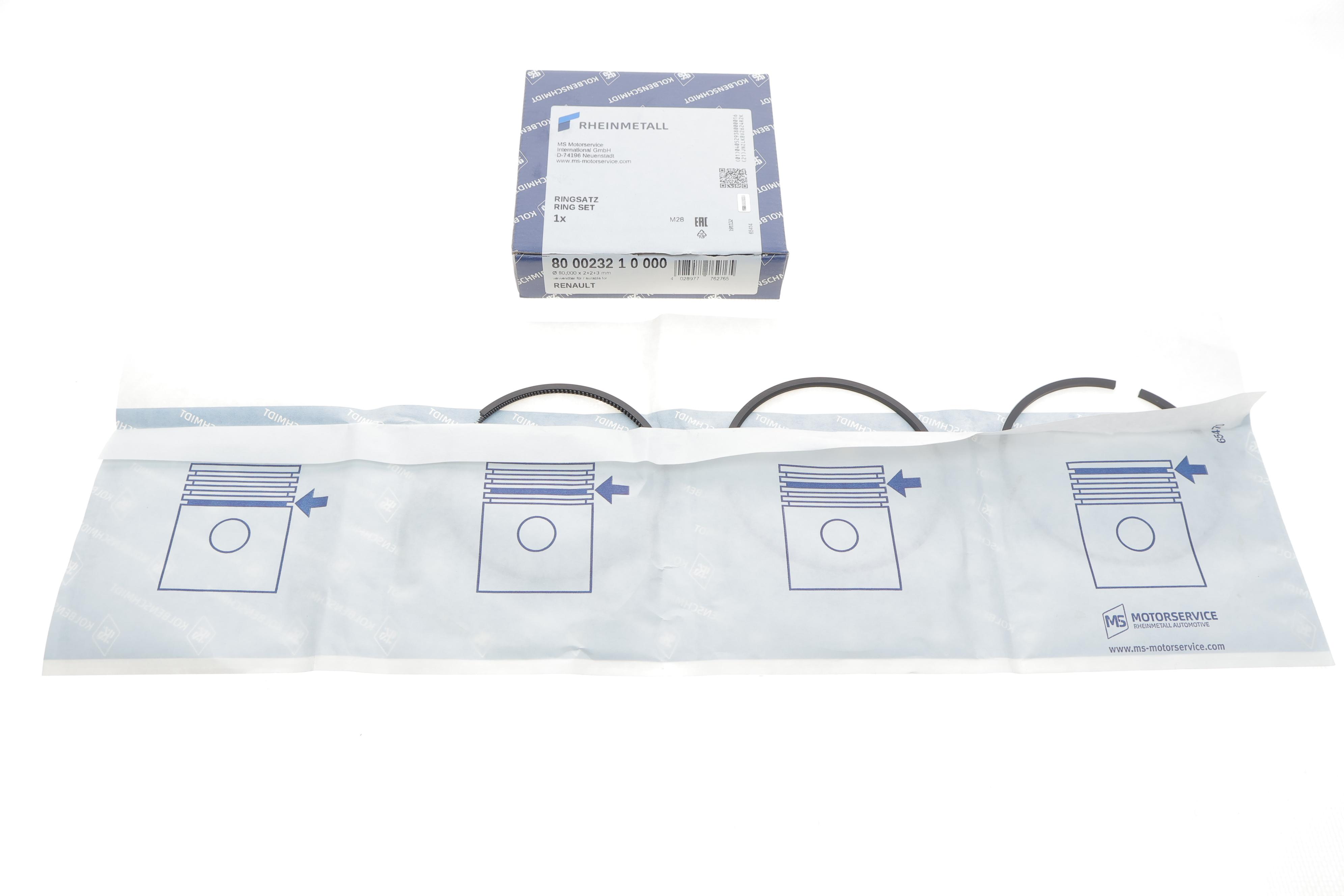 Кільця поршневі Renault Kangoo/Trafic 1.9D 97- (80.00mm/STD) (2-2-3)