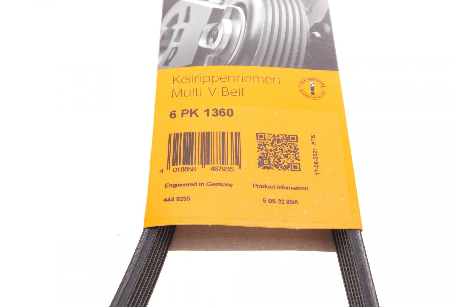 Ремінь генератора Fiat Scudo 1.6D Multijet 07-/Ford Focus 1.8CDTi 04-12/Opel Corsa D/E 1.3CDTi 06-